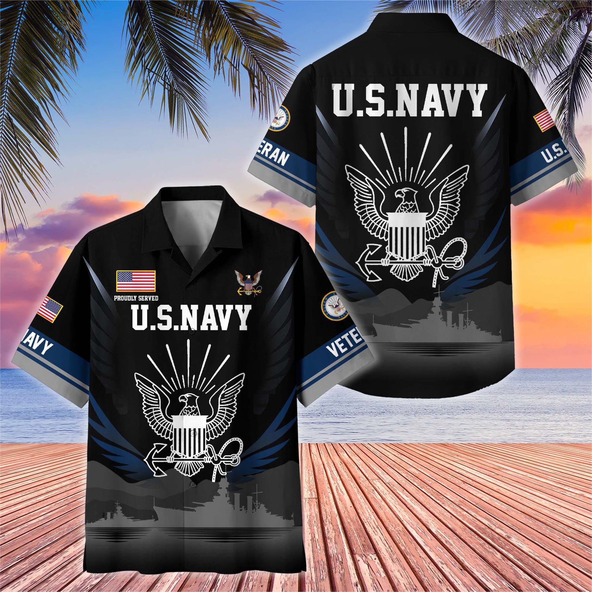 Premium US Veterans Hawaiian Shirt BPHN040612, Gifts For US Veterans, Gifts On Father's Day, Armed Forces Day, Veterans Day.