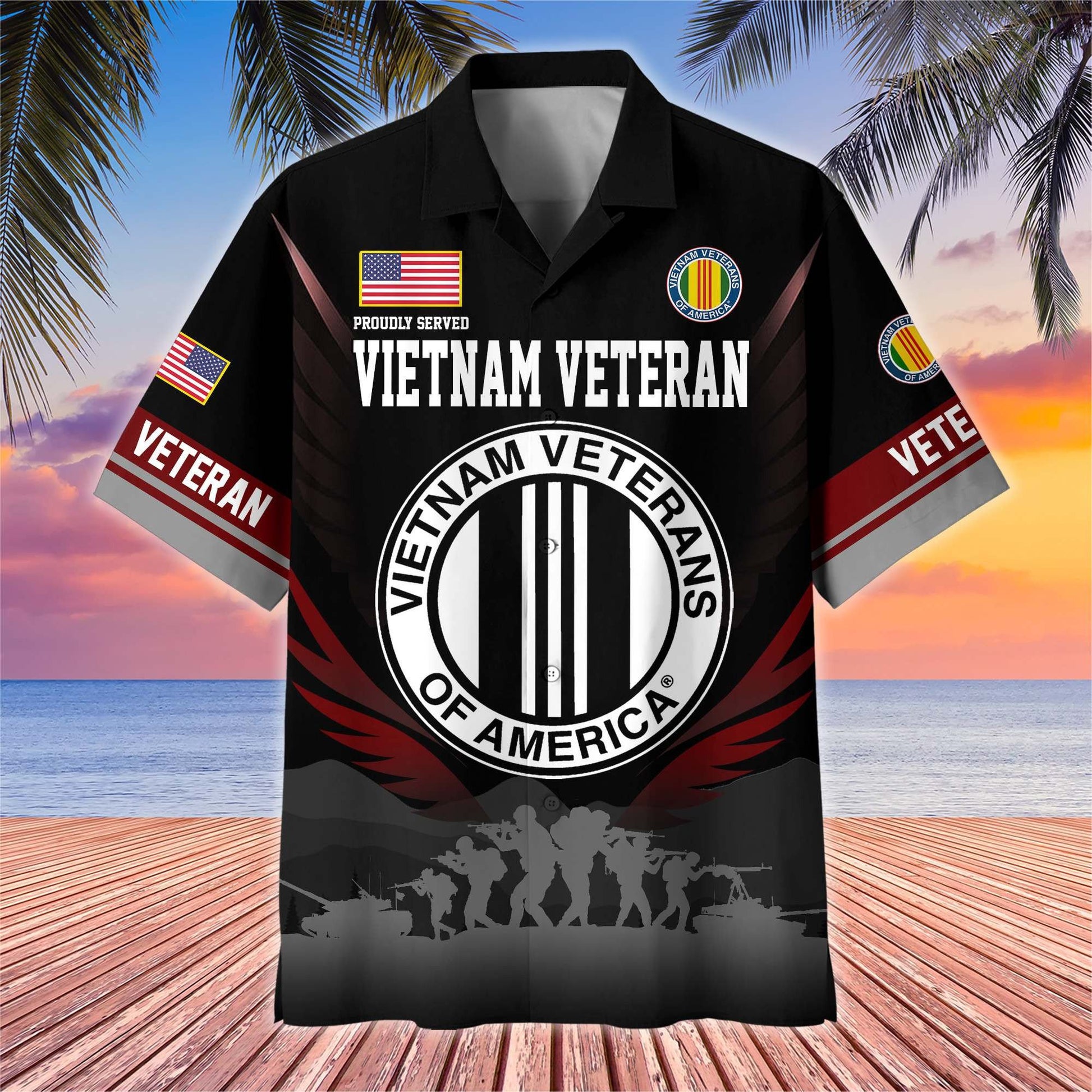 Premium US Veterans Hawaiian Shirt BPHN040612, Gifts For US Veterans, Gifts On Father's Day, Armed Forces Day, Veterans Day.