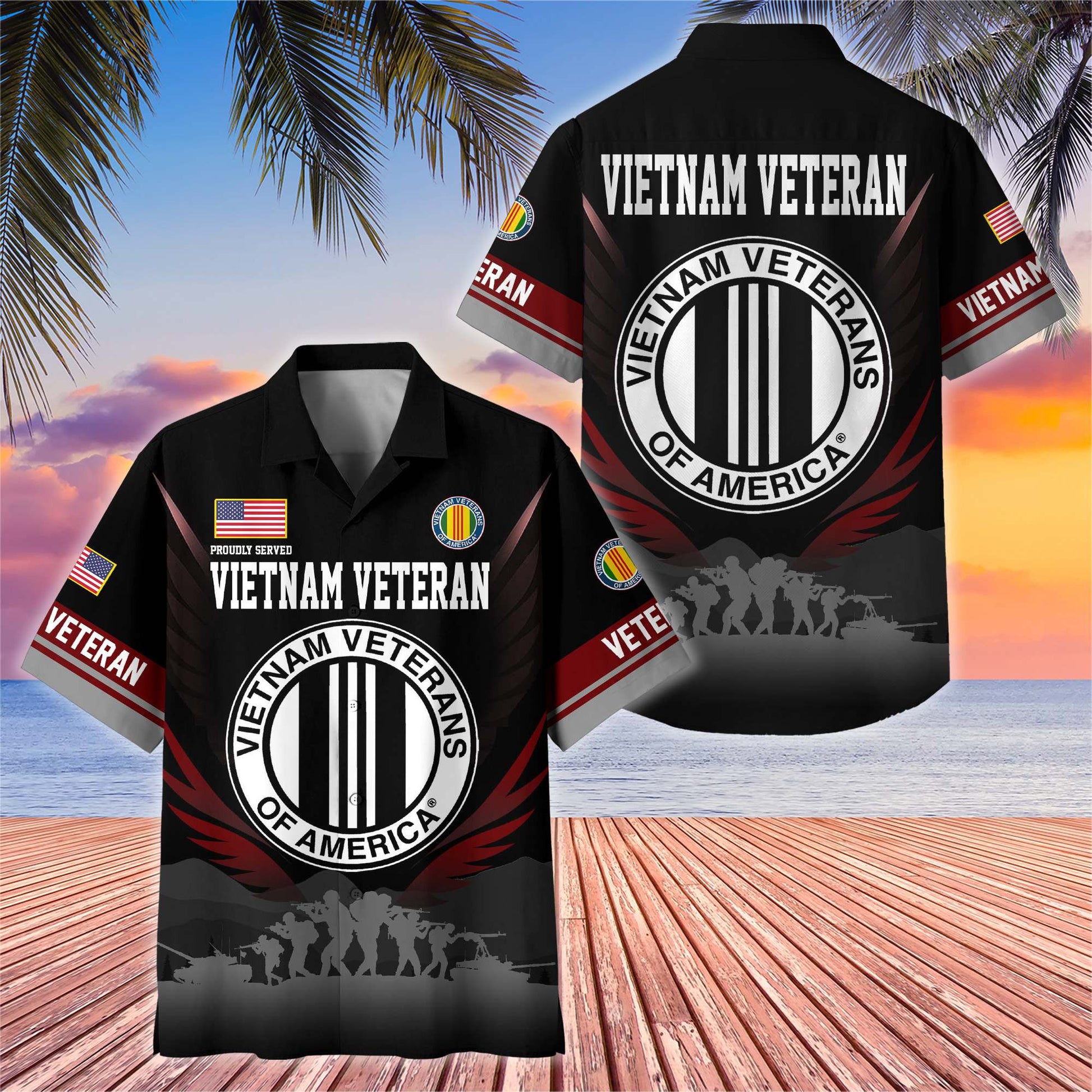 Premium US Veterans Hawaiian Shirt BPHN040612, Gifts For US Veterans, Gifts On Father's Day, Armed Forces Day, Veterans Day.