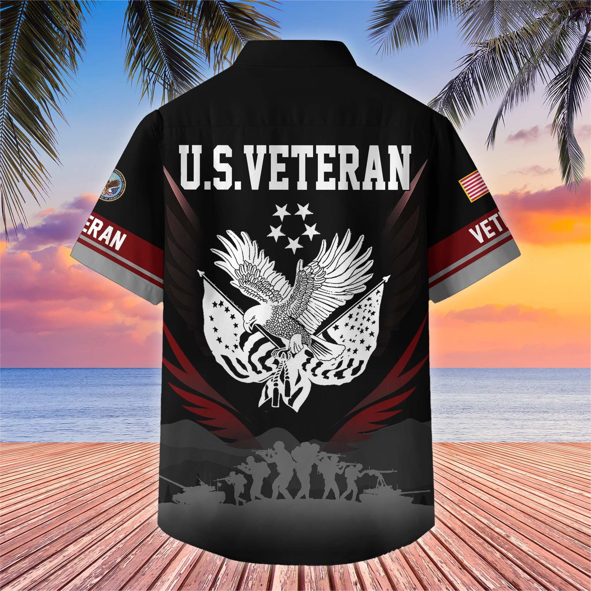 Premium US Veterans Hawaiian Shirt BPHN040612, Gifts For US Veterans, Gifts On Father's Day, Armed Forces Day, Veterans Day.