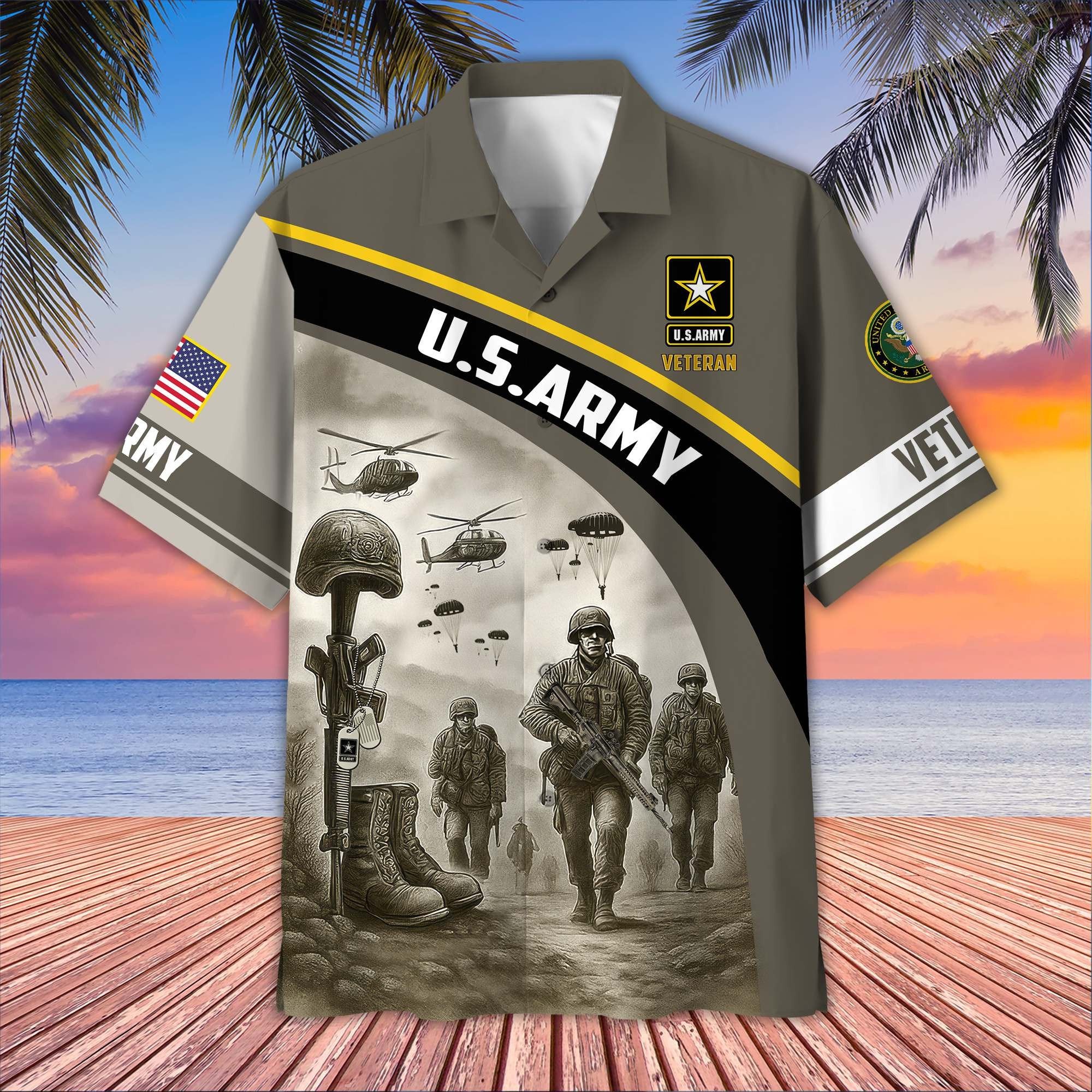 Premium US Veterans Hawaiian Shirt BPVC100404, Gifts For US Veterans, Gifts On Father's Day, Armed Forces Day, Veterans Day.