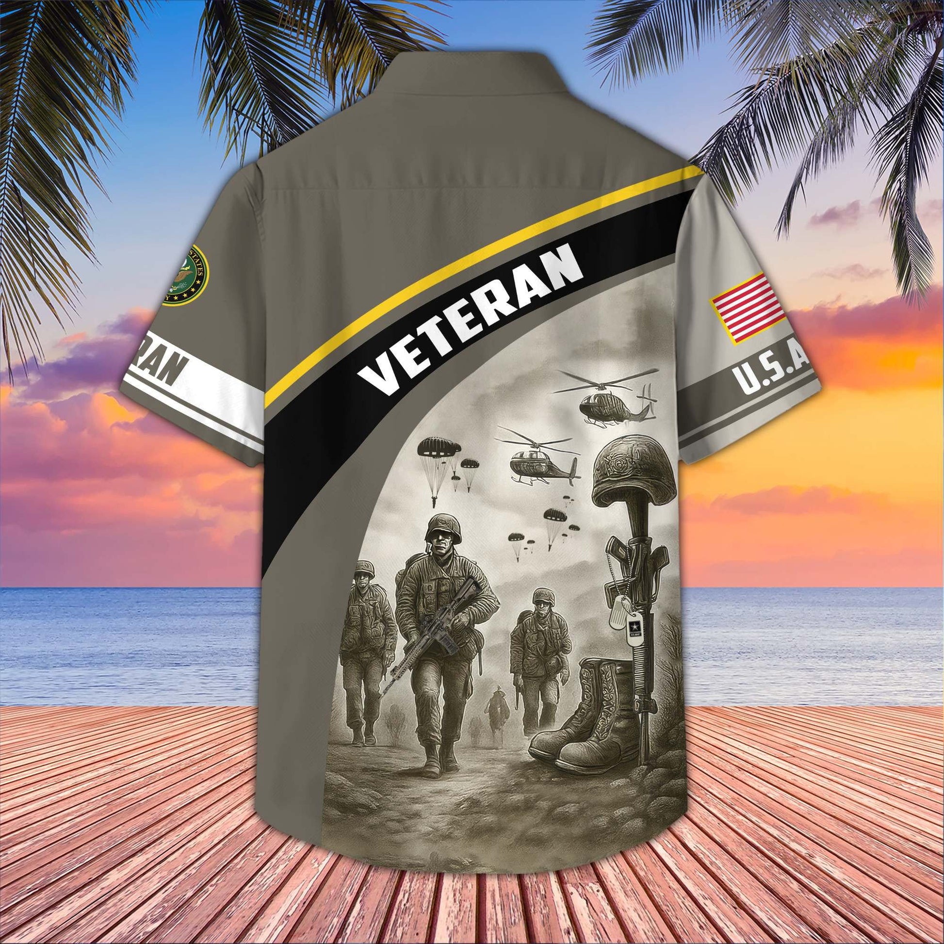 Premium US Veterans Hawaiian Shirt BPVC100404, Gifts For US Veterans, Gifts On Father's Day, Armed Forces Day, Veterans Day.