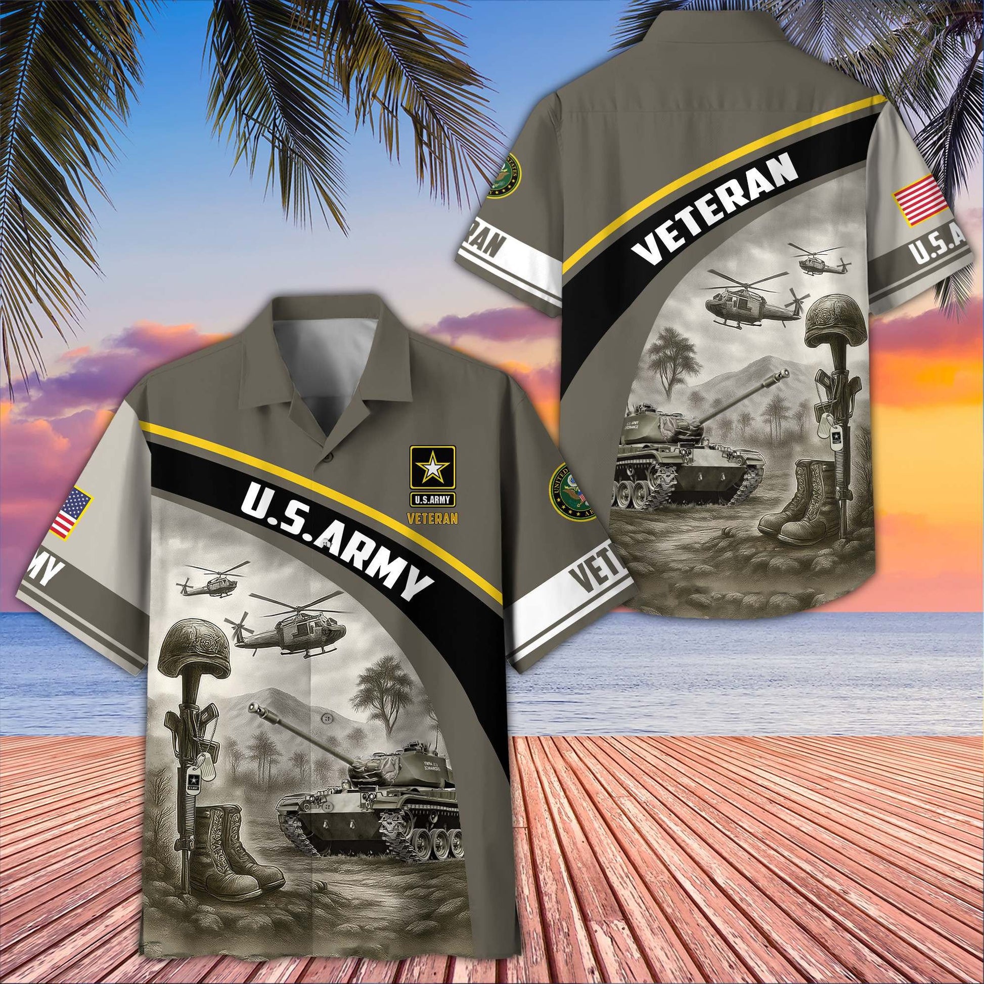 Premium US Veterans Hawaiian Shirt BPVC100404, Gifts For US Veterans, Gifts On Father's Day, Armed Forces Day, Veterans Day.