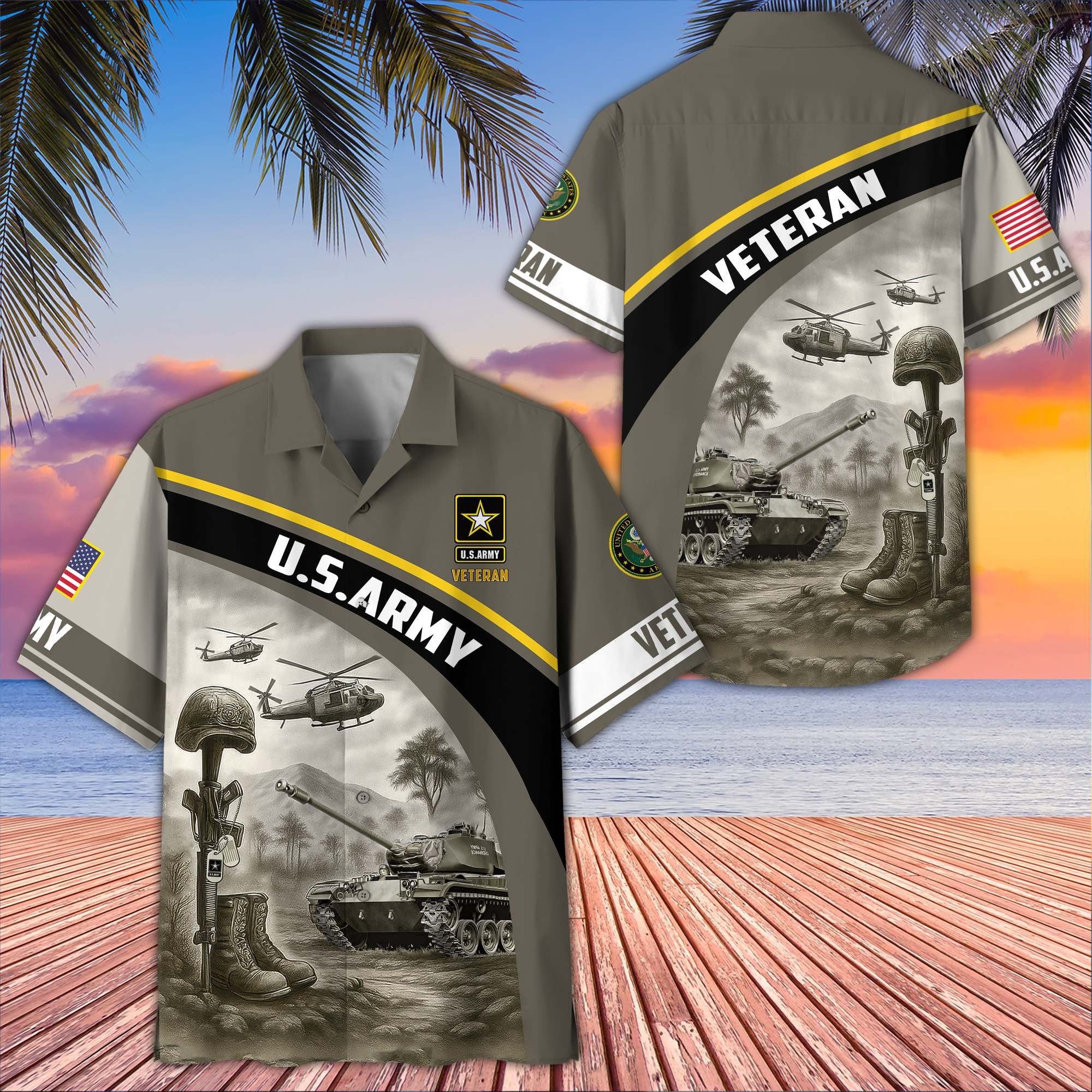 Premium US Veterans Hawaiian Shirt BPVC100404, Gifts For US Veterans, Gifts On Father's Day, Armed Forces Day, Veterans Day.
