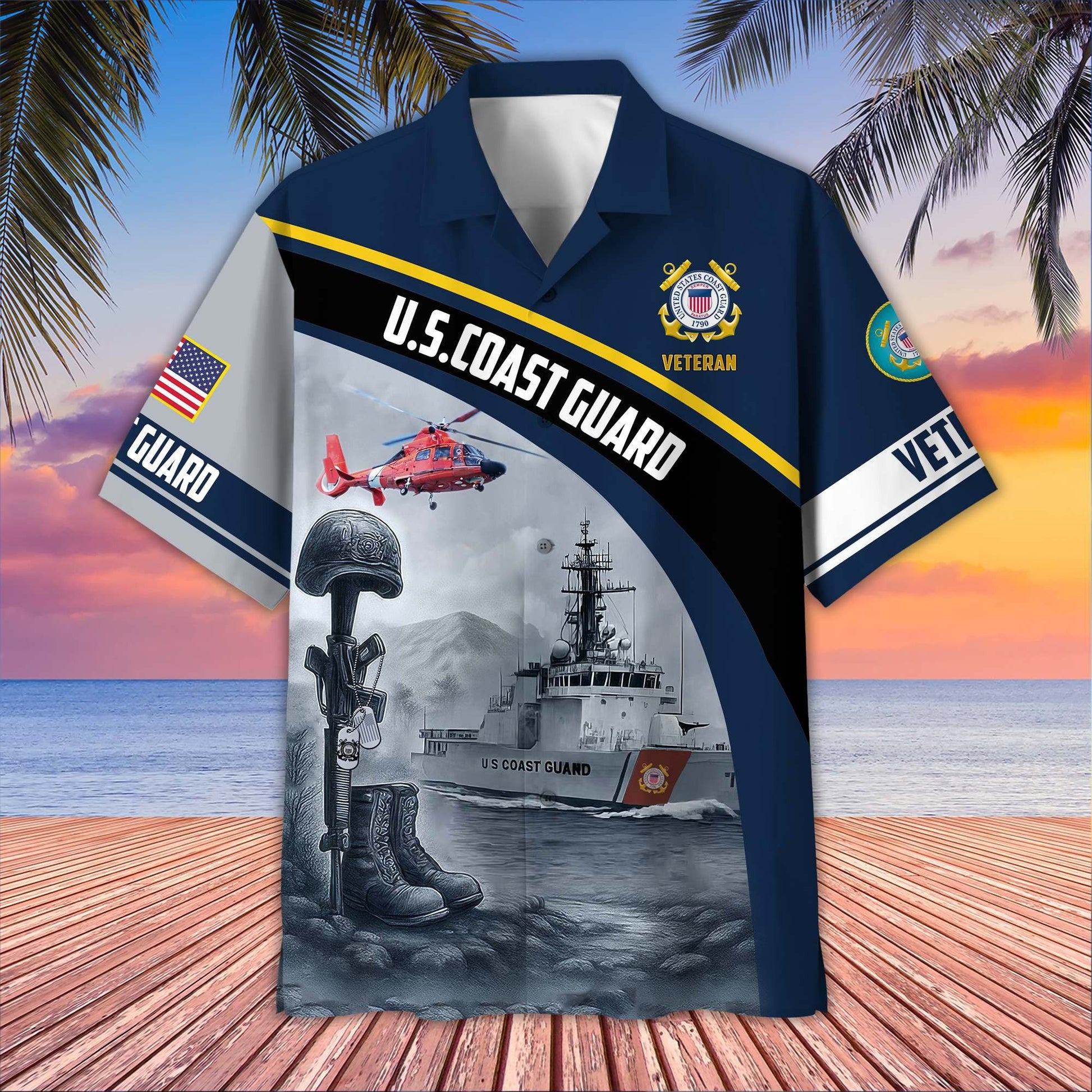 Premium US Veterans Hawaiian Shirt BPVC100404, Gifts For US Veterans, Gifts On Father's Day, Armed Forces Day, Veterans Day.