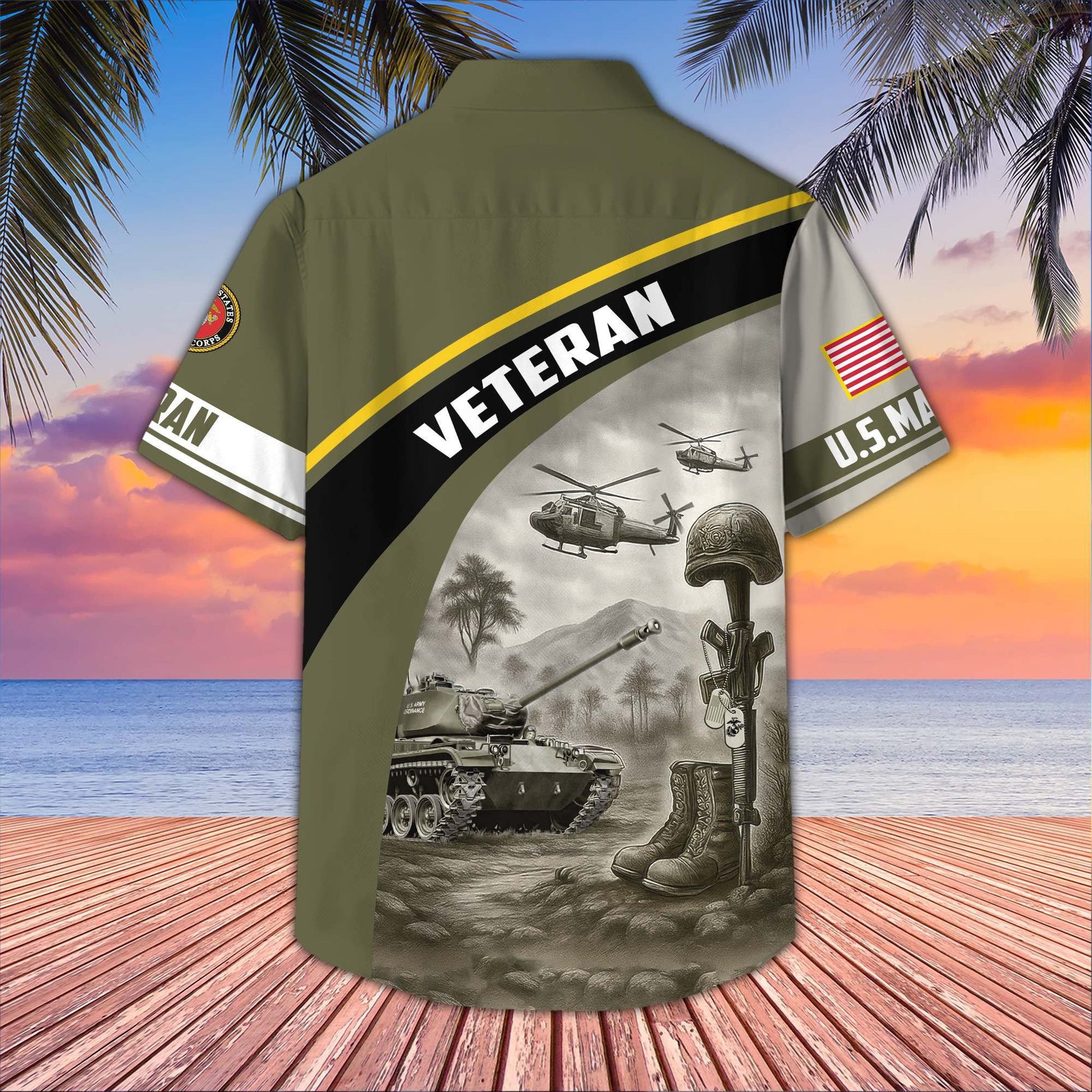 Premium US Veterans Hawaiian Shirt BPVC100404, Gifts For US Veterans, Gifts On Father's Day, Armed Forces Day, Veterans Day.