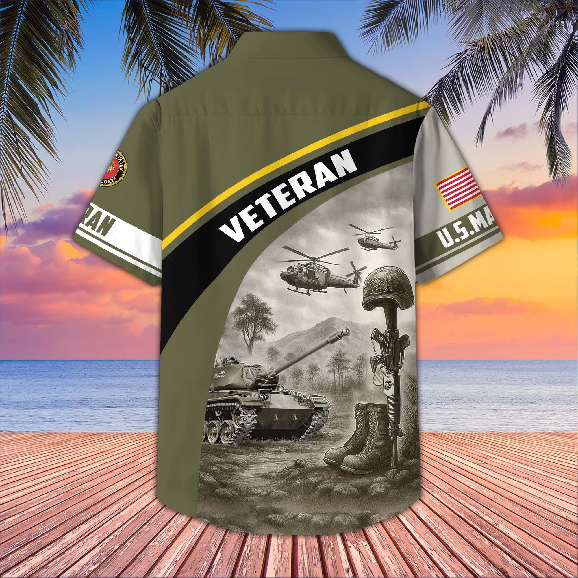 Premium US Veterans Hawaiian Shirt BPVC100404, Gifts For US Veterans, Gifts On Father's Day, Armed Forces Day, Veterans Day.