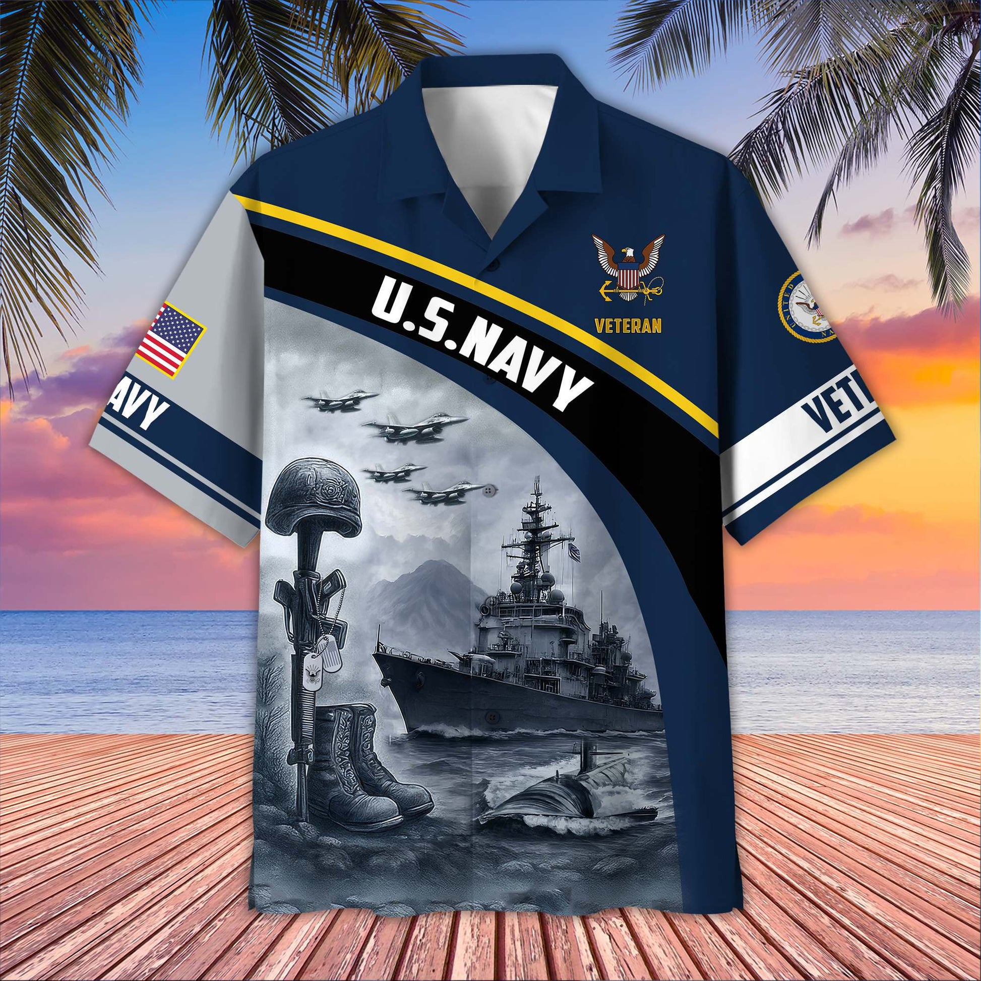 Premium US Veterans Hawaiian Shirt BPVC100404, Gifts For US Veterans, Gifts On Father's Day, Armed Forces Day, Veterans Day.