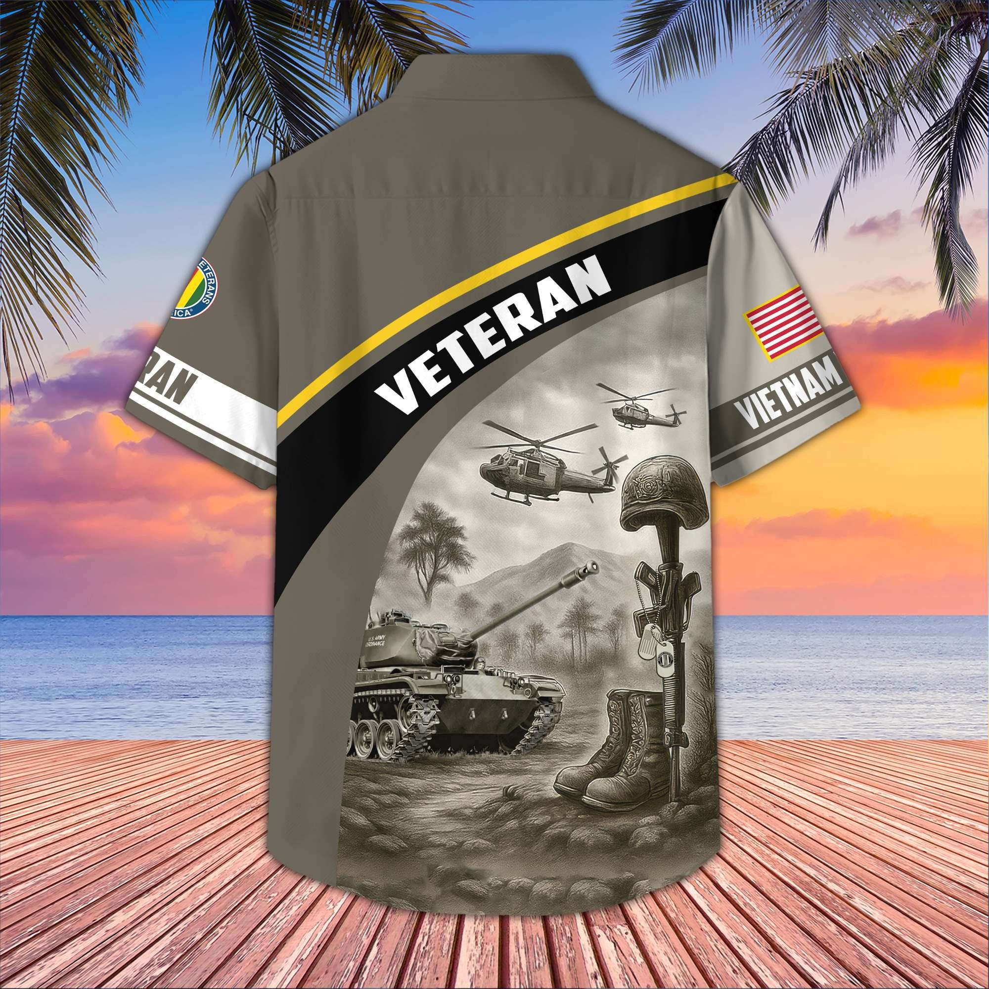 Premium US Veterans Hawaiian Shirt BPVC100404, Gifts For US Veterans, Gifts On Father's Day, Armed Forces Day, Veterans Day.