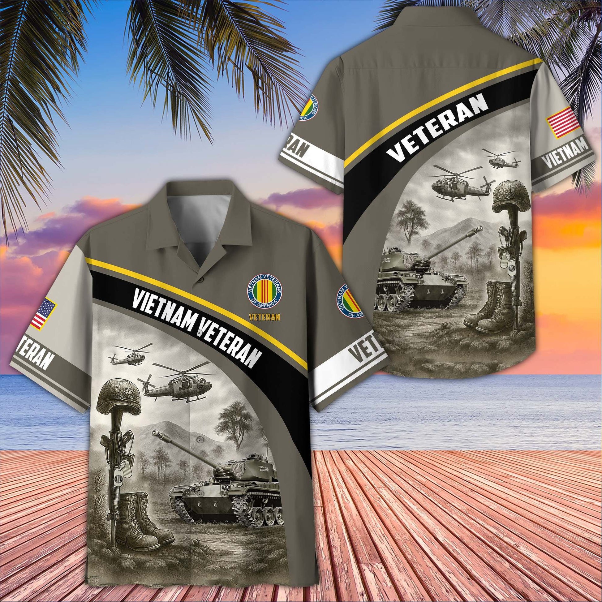 Premium US Veterans Hawaiian Shirt BPVC100404, Gifts For US Veterans, Gifts On Father's Day, Armed Forces Day, Veterans Day.
