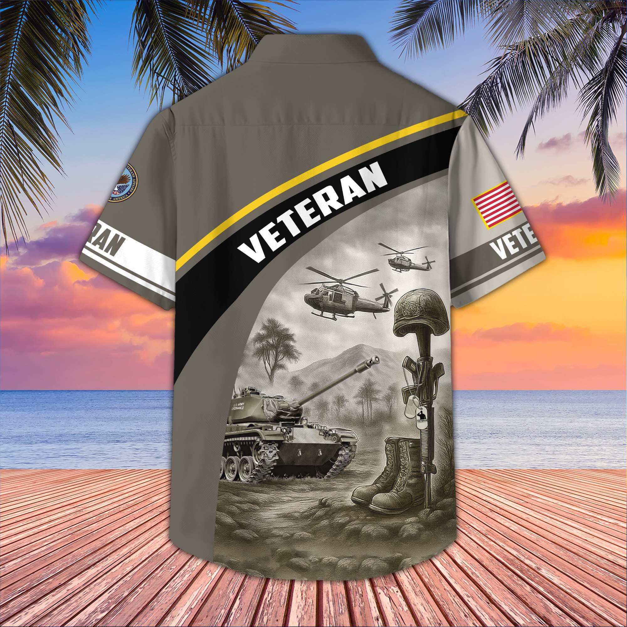 Premium US Veterans Hawaiian Shirt BPVC100404, Gifts For US Veterans, Gifts On Father's Day, Armed Forces Day, Veterans Day.