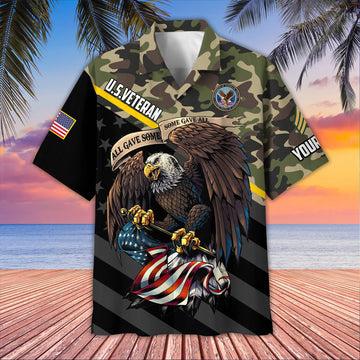 Premium Custom US Veteran Hawaiian Shirt VPVC407407, Gifts For US Veteran, Best Gifts On Father's Day, Armed Forces Day, Independence Day, Veterans Day.