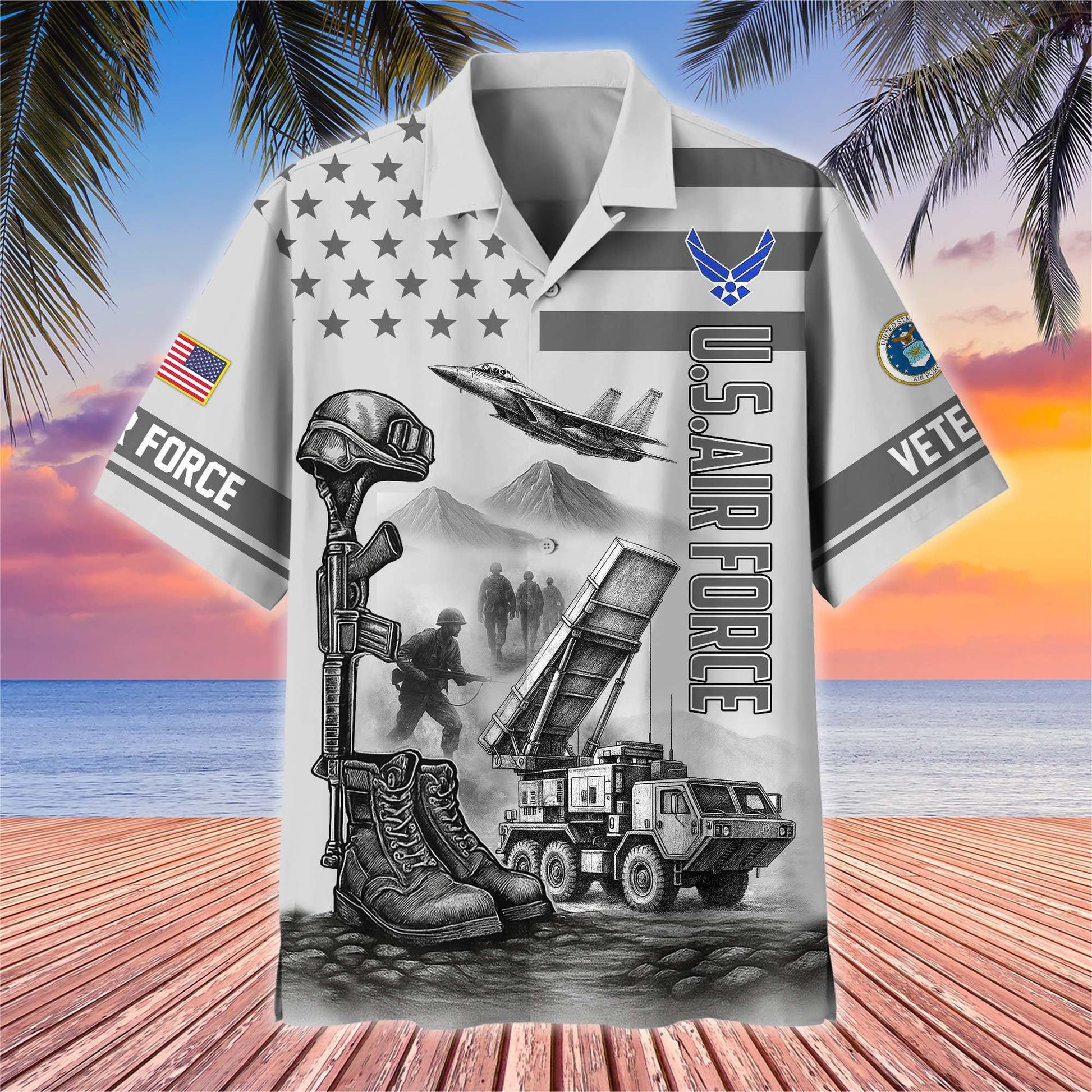 Premium US Veterans Hawaiian Shirt BPHN060612, Gifts For US Veterans, Gifts On Father's Day, Armed Forces Day, Veterans Day.