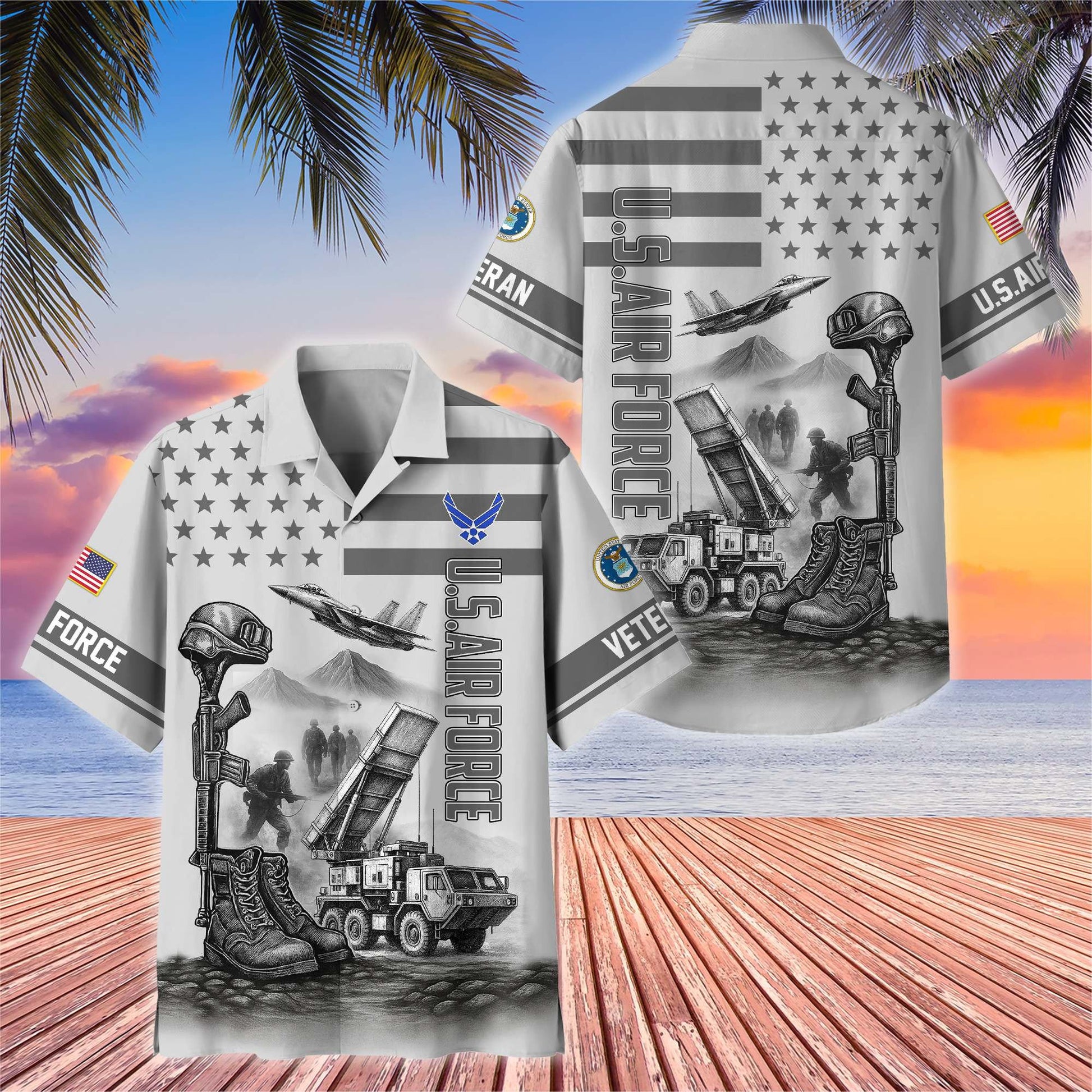 Premium US Veterans Hawaiian Shirt BPHN060612, Gifts For US Veterans, Gifts On Father's Day, Armed Forces Day, Veterans Day.