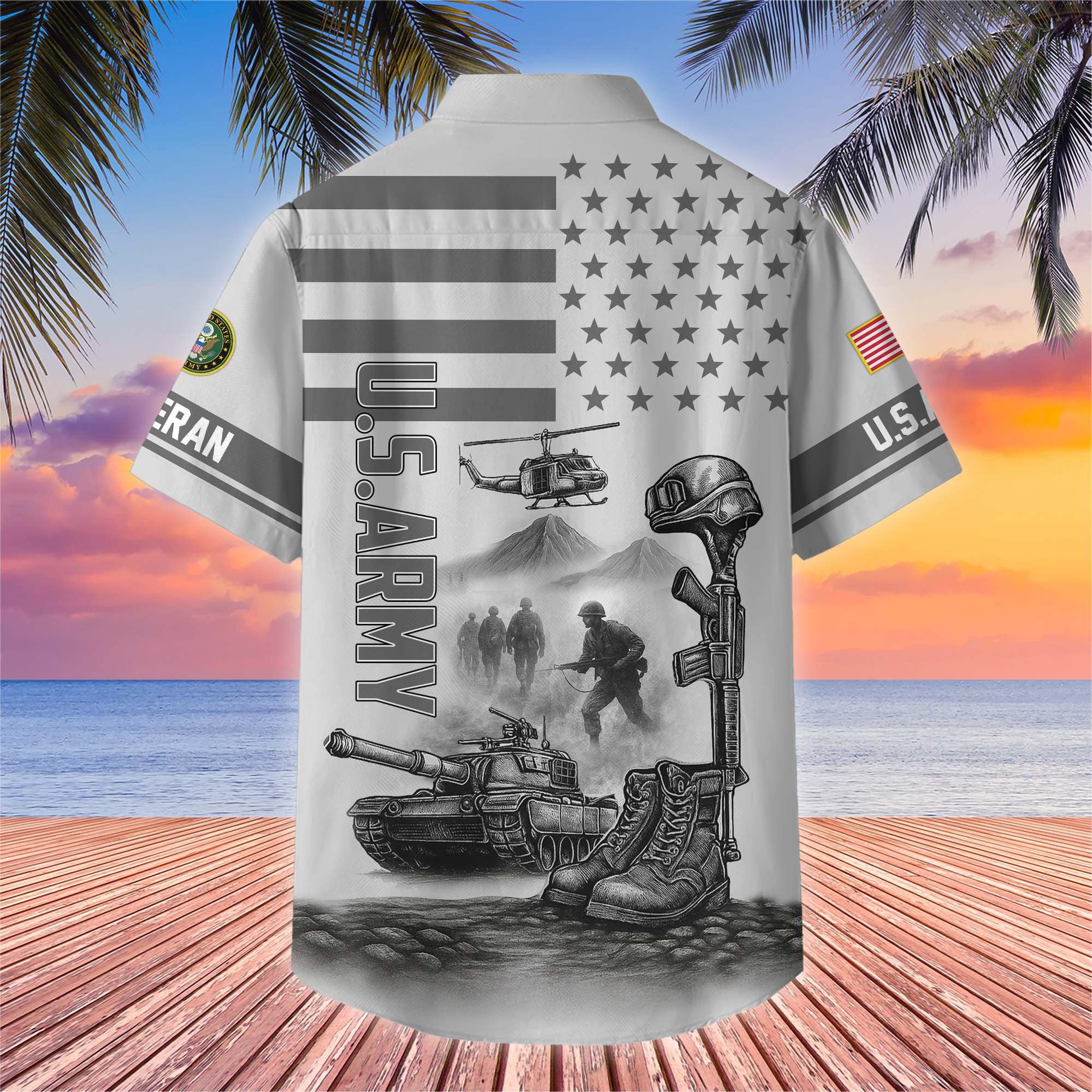 Premium US Veterans Hawaiian Shirt BPHN060612, Gifts For US Veterans, Gifts On Father's Day, Armed Forces Day, Veterans Day.