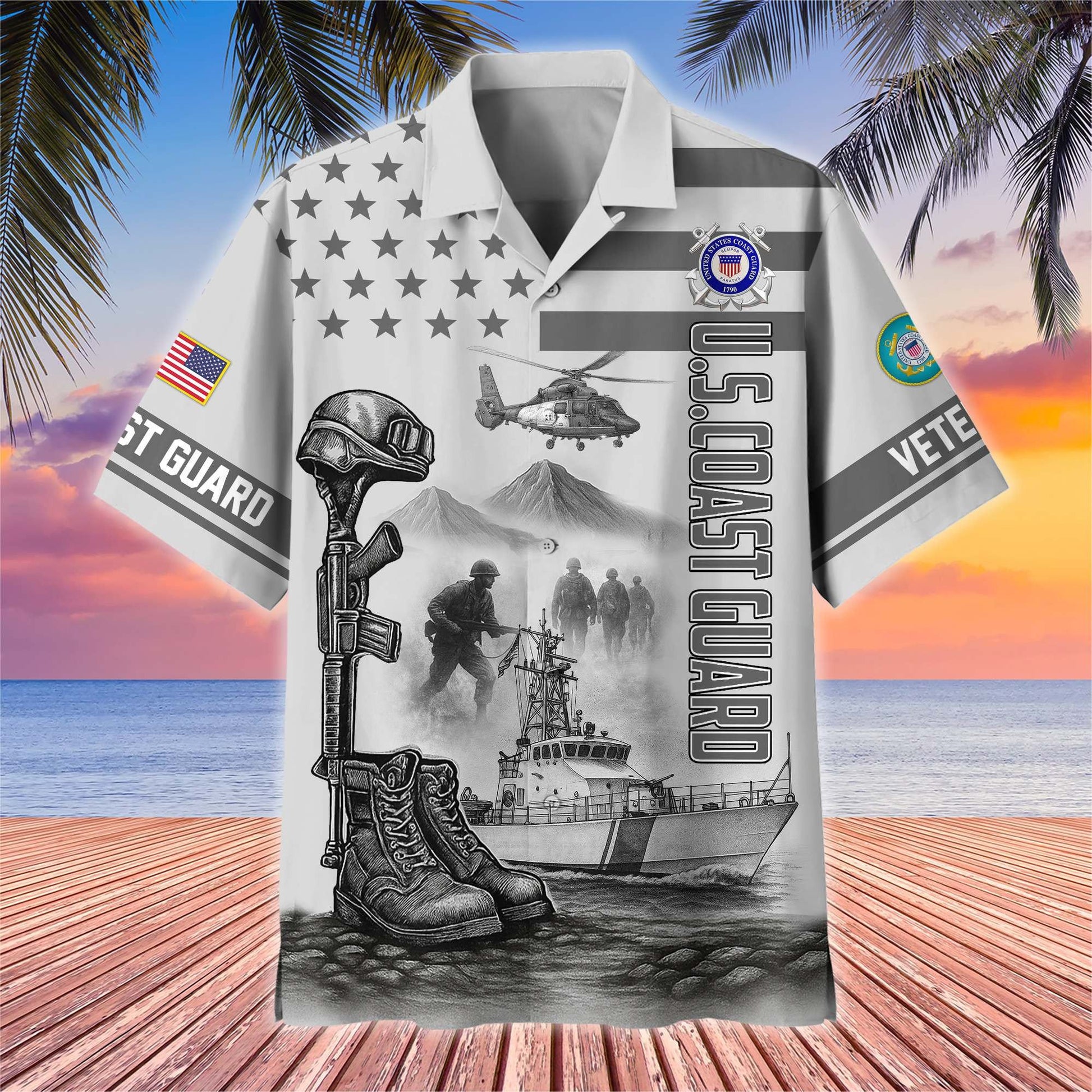Premium US Veterans Hawaiian Shirt BPHN060612, Gifts For US Veterans, Gifts On Father's Day, Armed Forces Day, Veterans Day.
