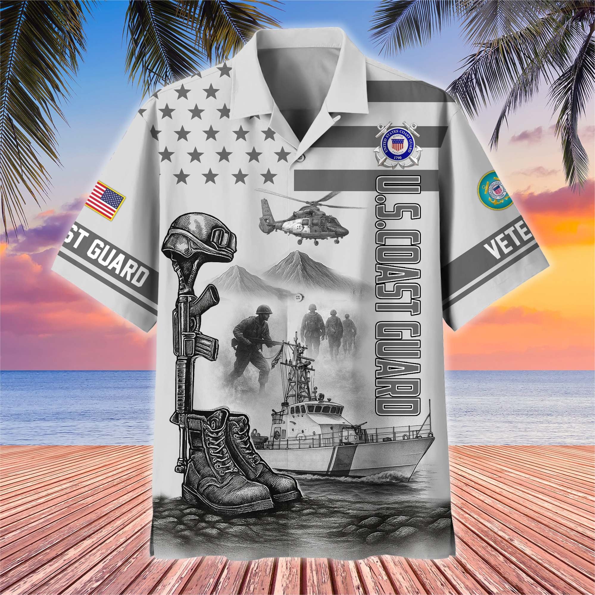 Premium US Veterans Hawaiian Shirt BPHN060612, Gifts For US Veterans, Gifts On Father's Day, Armed Forces Day, Veterans Day.