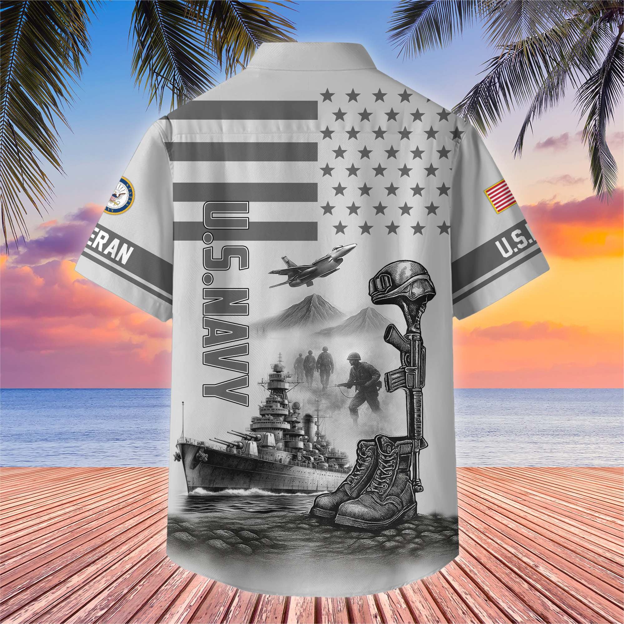 Premium US Veterans Hawaiian Shirt BPHN060612, Gifts For US Veterans, Gifts On Father's Day, Armed Forces Day, Veterans Day.