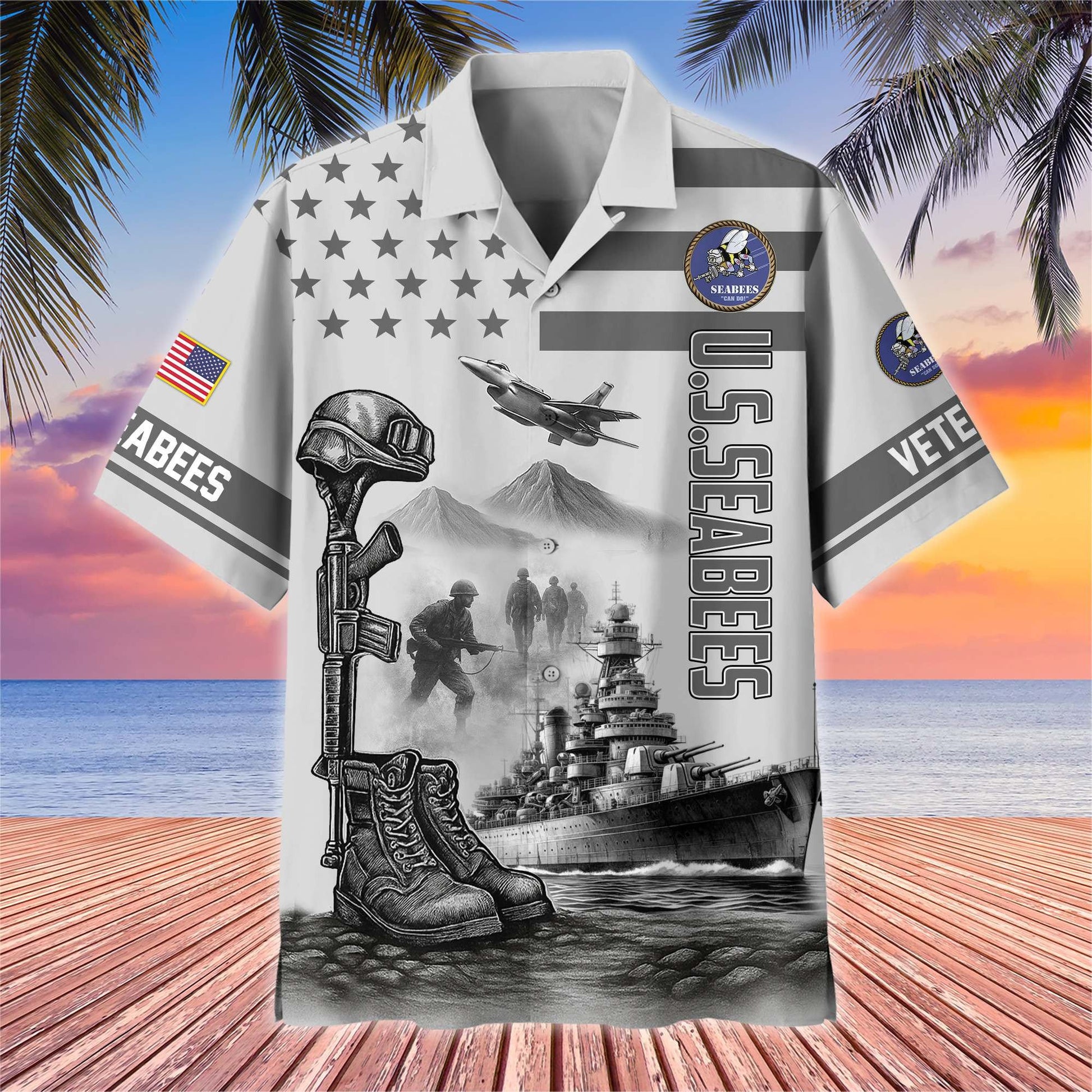Premium US Veterans Hawaiian Shirt BPHN060612, Gifts For US Veterans, Gifts On Father's Day, Armed Forces Day, Veterans Day.
