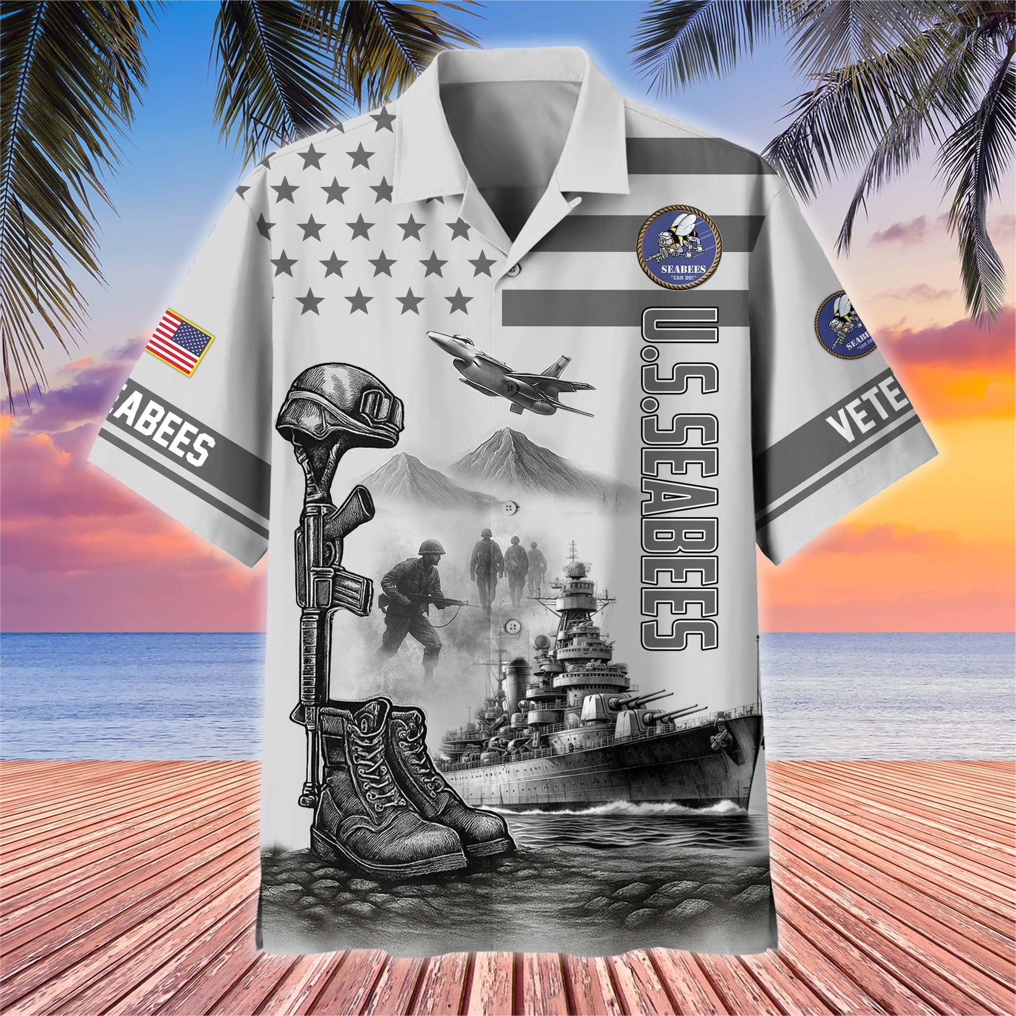 Premium US Veterans Hawaiian Shirt BPHN060612, Gifts For US Veterans, Gifts On Father's Day, Armed Forces Day, Veterans Day.