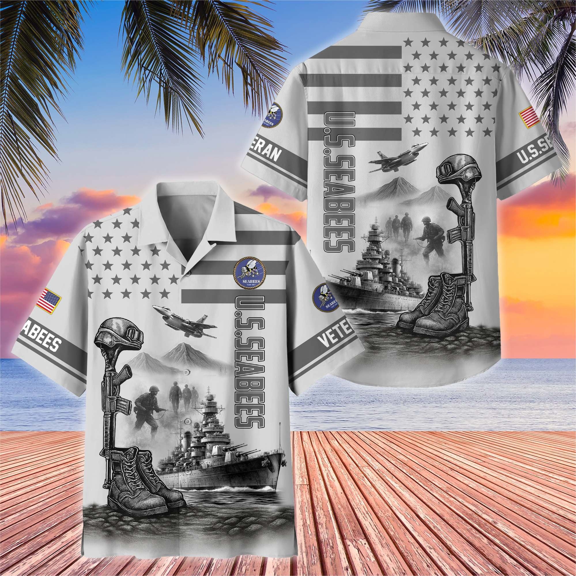 Premium US Veterans Hawaiian Shirt BPHN060612, Gifts For US Veterans, Gifts On Father's Day, Armed Forces Day, Veterans Day.