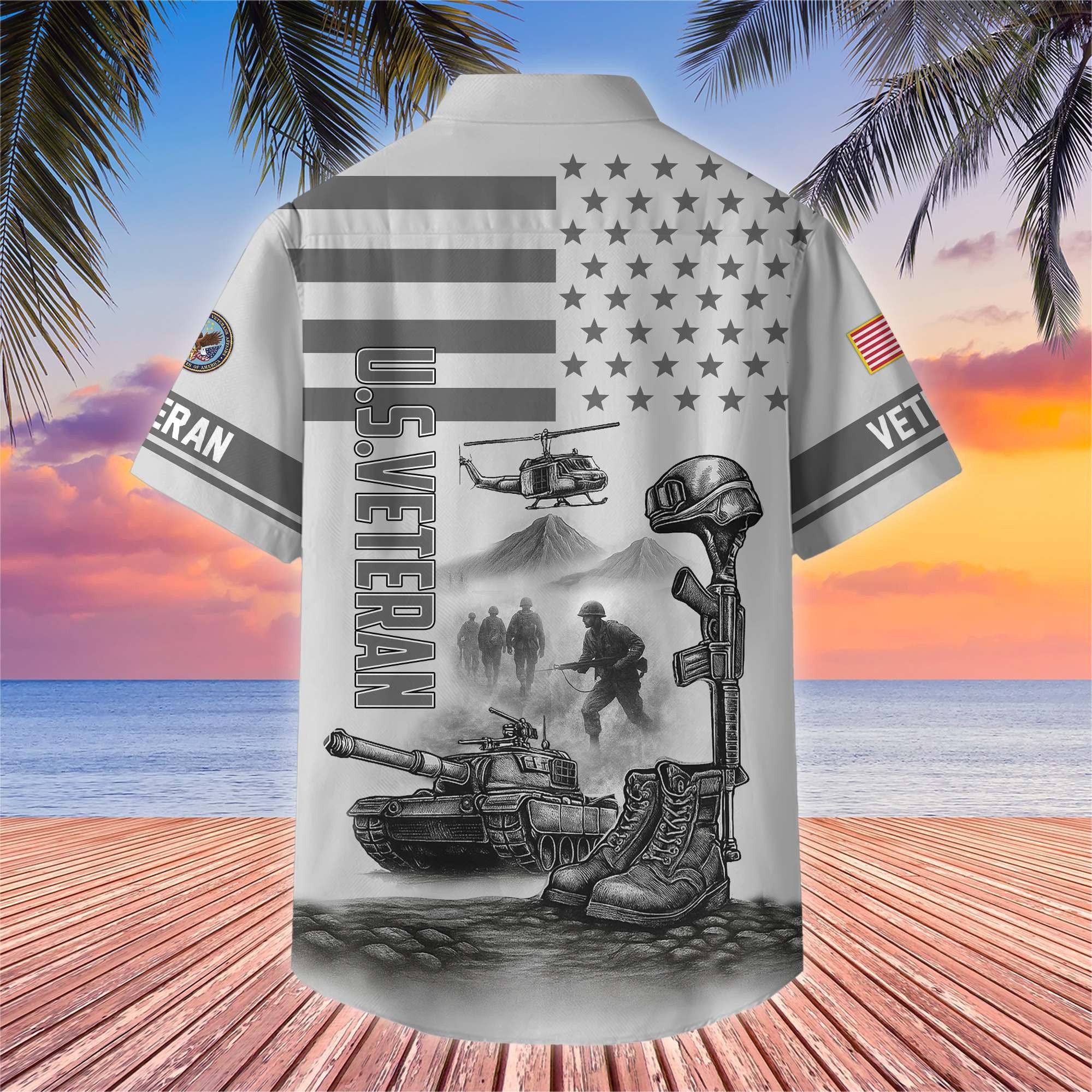Premium US Veterans Hawaiian Shirt BPHN060612, Gifts For US Veterans, Gifts On Father's Day, Armed Forces Day, Veterans Day.