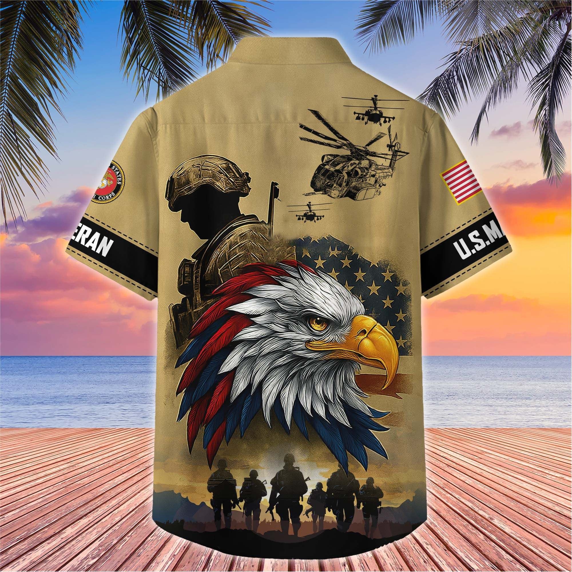 Premium US Veterans Hawaiian Shirt BPHN110611, Gifts For US Veterans, Gifts On Father's Day, Armed Forces Day, Veterans Day.