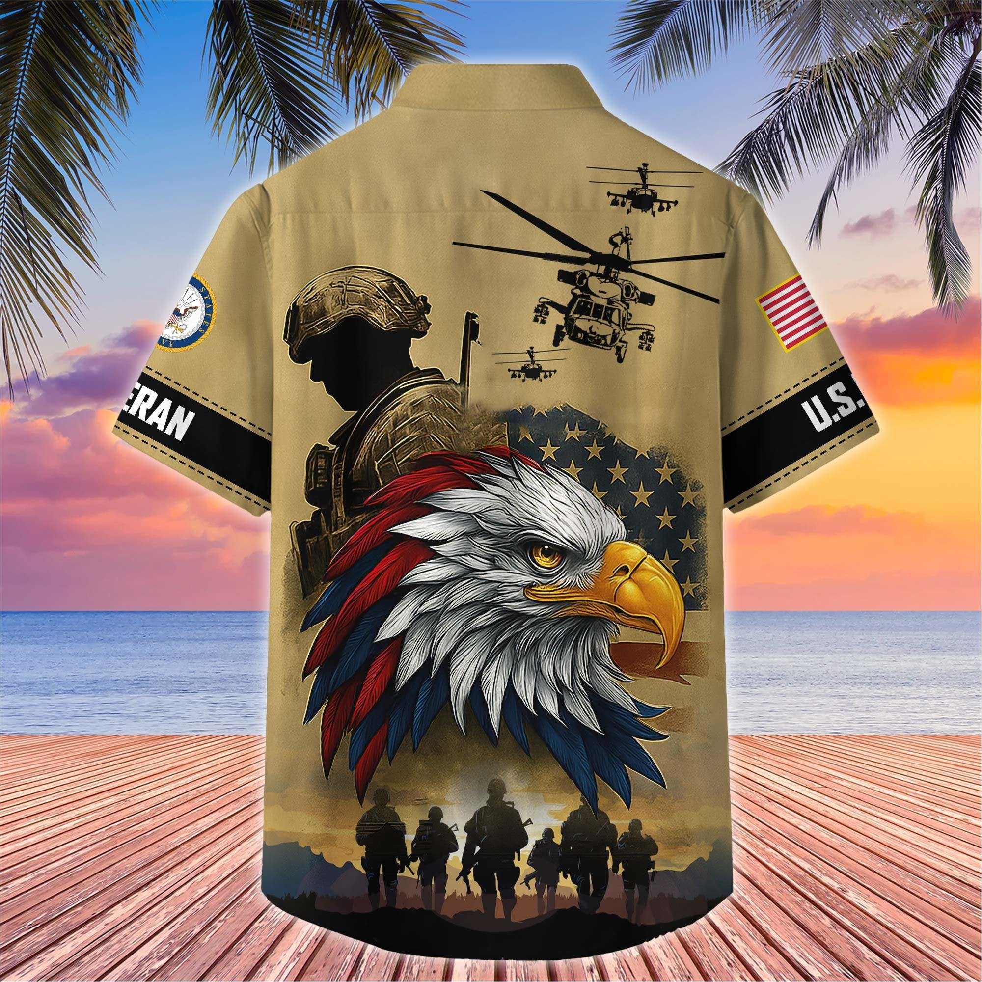Premium US Veterans Hawaiian Shirt BPHN110611, Gifts For US Veterans, Gifts On Father's Day, Armed Forces Day, Veterans Day.