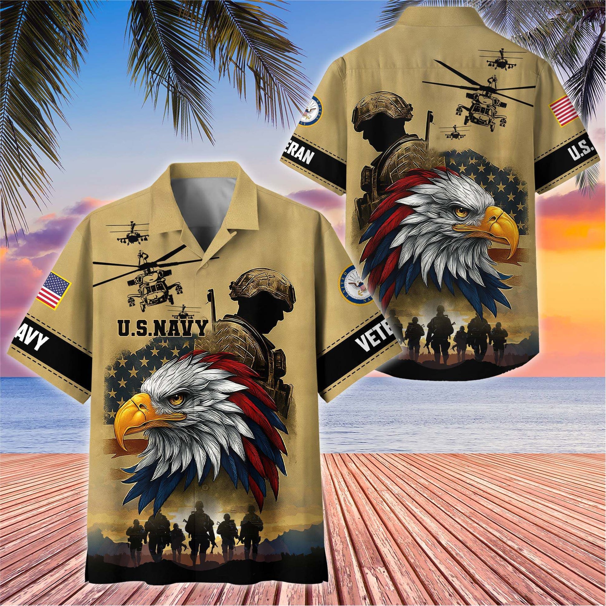 Premium US Veterans Hawaiian Shirt BPHN110611, Gifts For US Veterans, Gifts On Father's Day, Armed Forces Day, Veterans Day.
