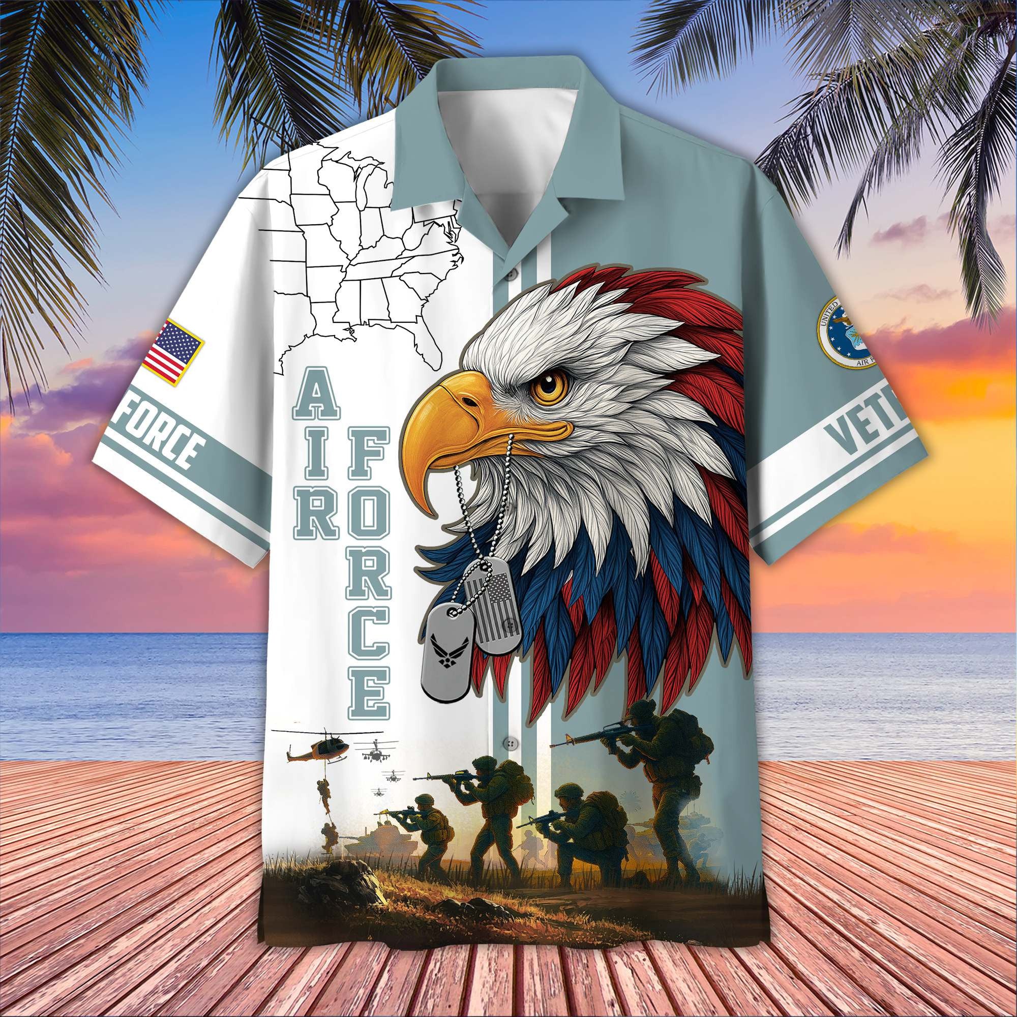 Premium US Veterans Hawaiian Shirt BPHN090611, Gifts For US Veterans, Gifts On Father's Day, Armed Forces Day, Veterans Day.