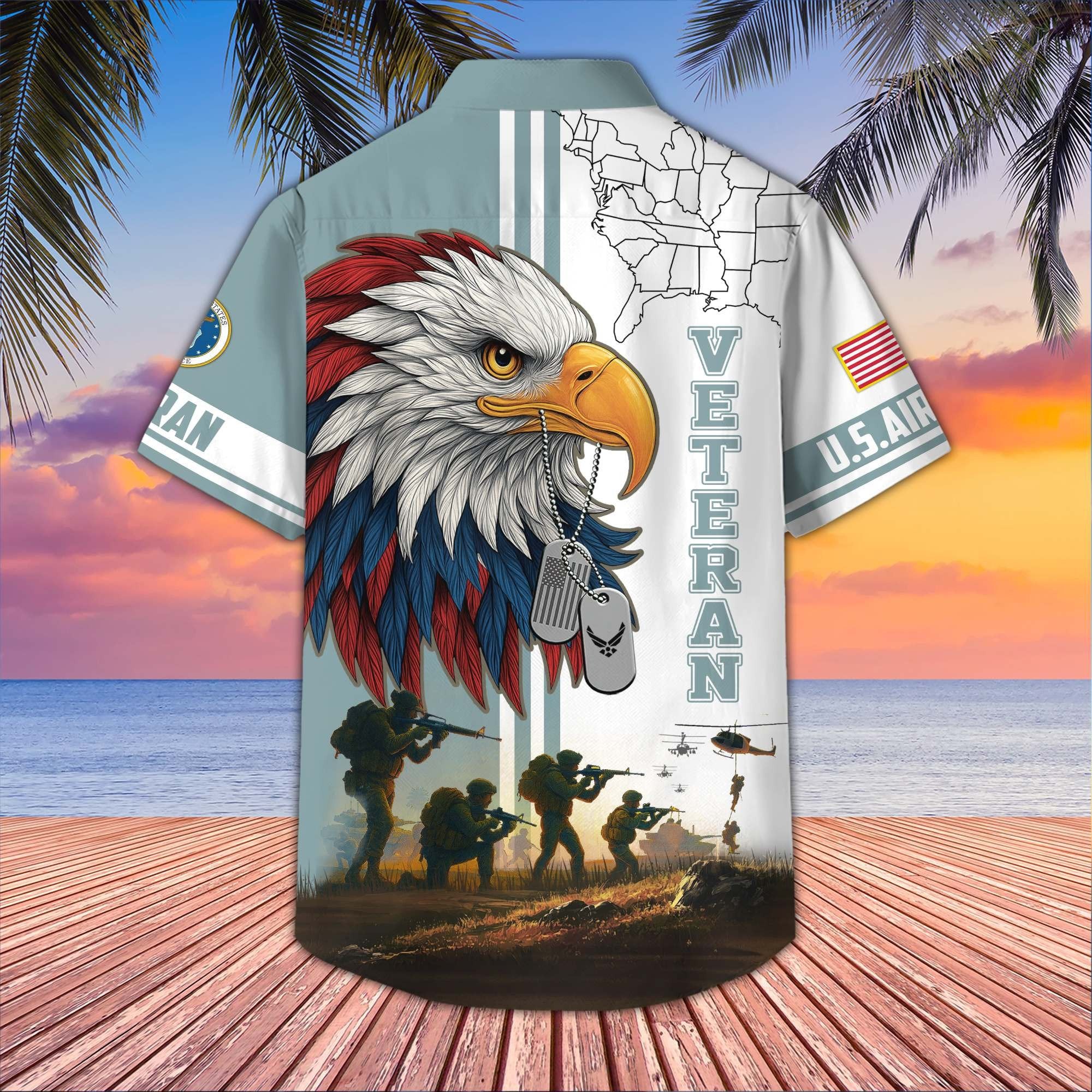 Premium US Veterans Hawaiian Shirt BPHN090611, Gifts For US Veterans, Gifts On Father's Day, Armed Forces Day, Veterans Day.