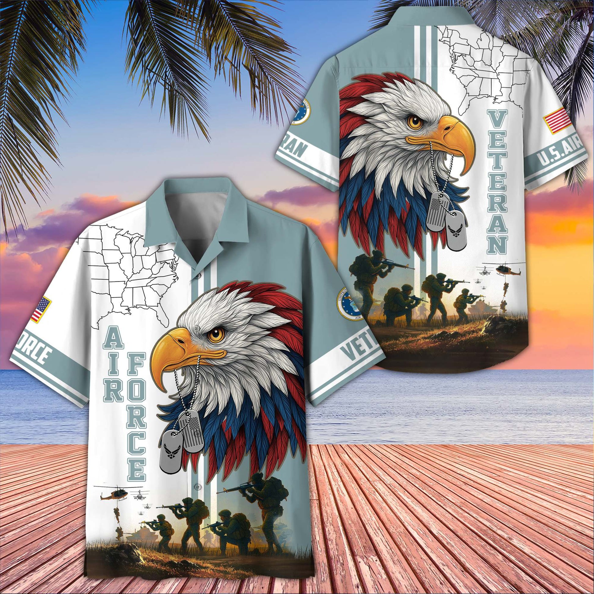 Premium US Veterans Hawaiian Shirt BPHN090611, Gifts For US Veterans, Gifts On Father's Day, Armed Forces Day, Veterans Day.