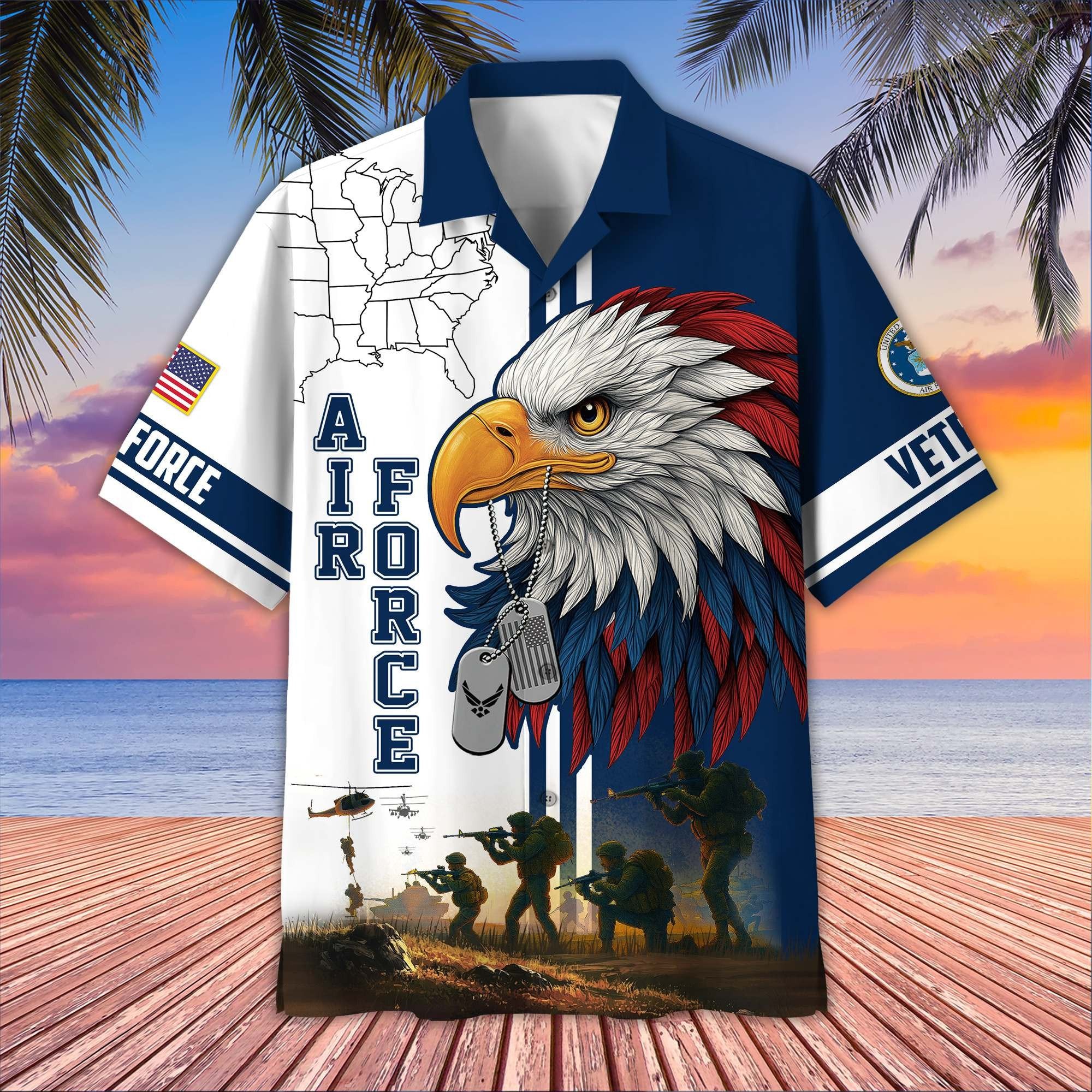 Premium US Veterans Hawaiian Shirt BPHN090611, Gifts For US Veterans, Gifts On Father's Day, Armed Forces Day, Veterans Day.