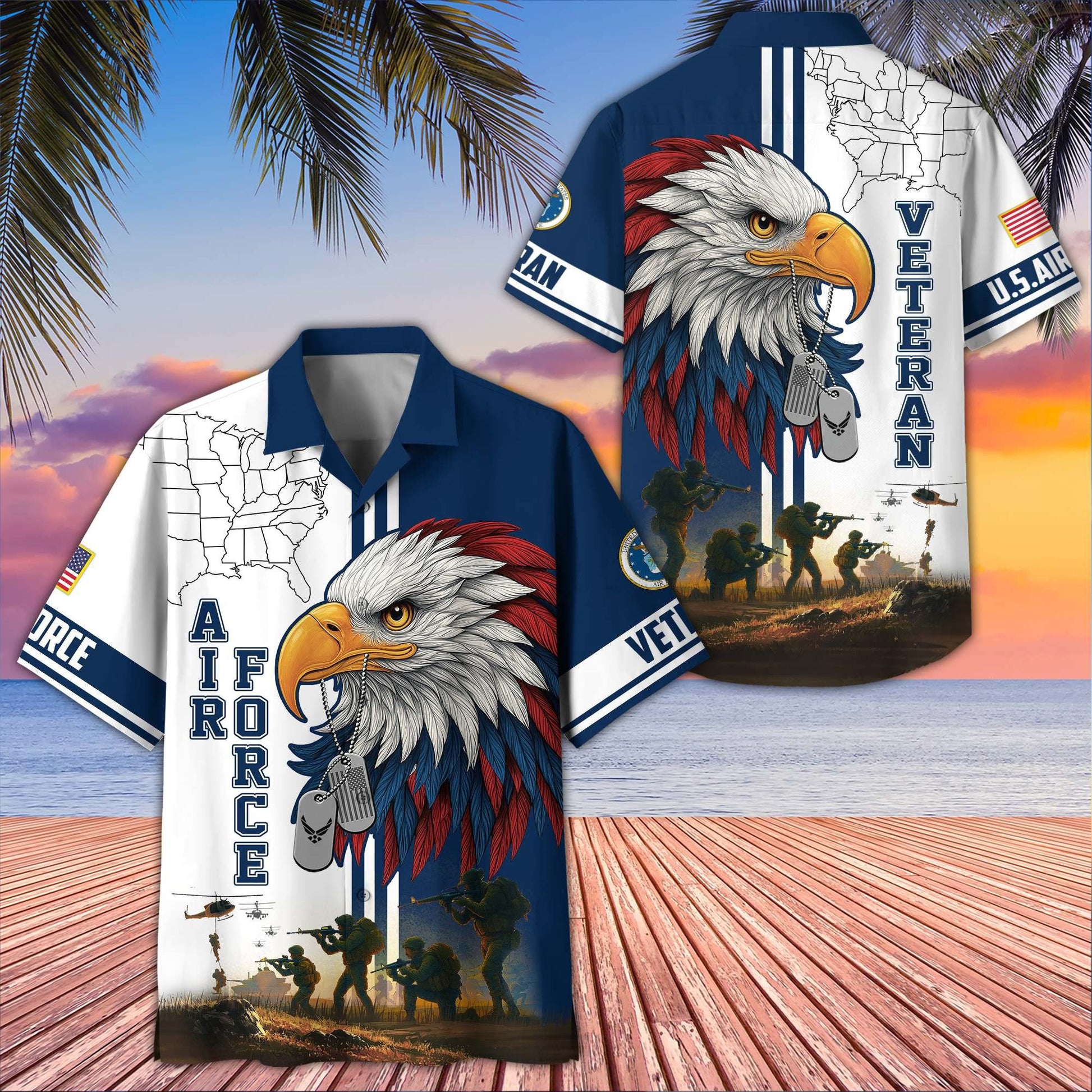 Premium US Veterans Hawaiian Shirt BPHN090611, Gifts For US Veterans, Gifts On Father's Day, Armed Forces Day, Veterans Day.