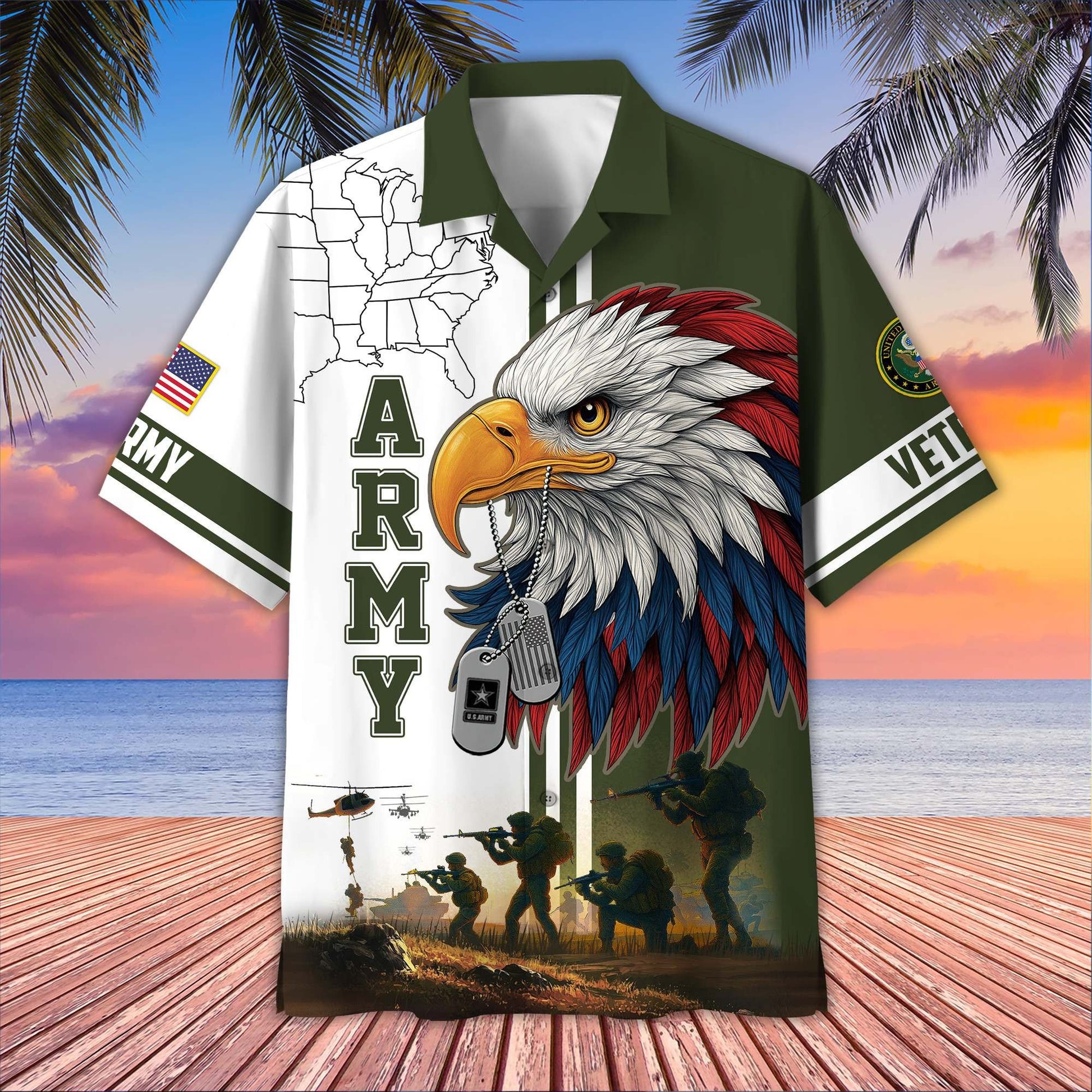 Premium US Veterans Hawaiian Shirt BPHN090611, Gifts For US Veterans, Gifts On Father's Day, Armed Forces Day, Veterans Day.