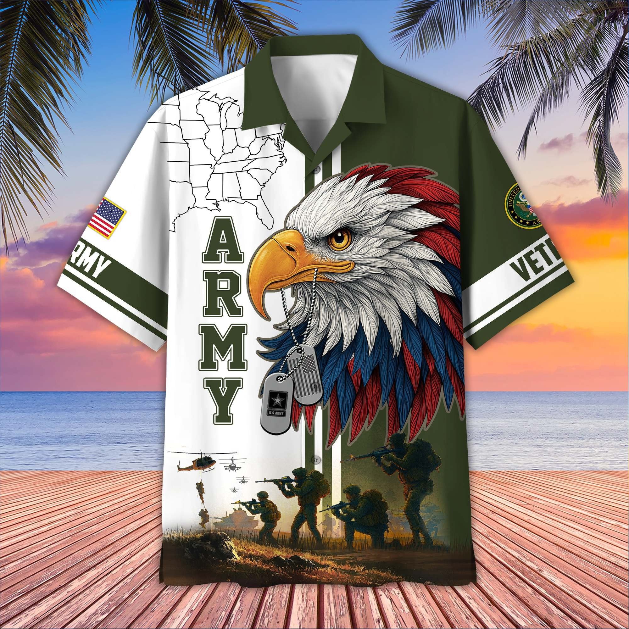 Premium US Veterans Hawaiian Shirt BPHN090611, Gifts For US Veterans, Gifts On Father's Day, Armed Forces Day, Veterans Day.