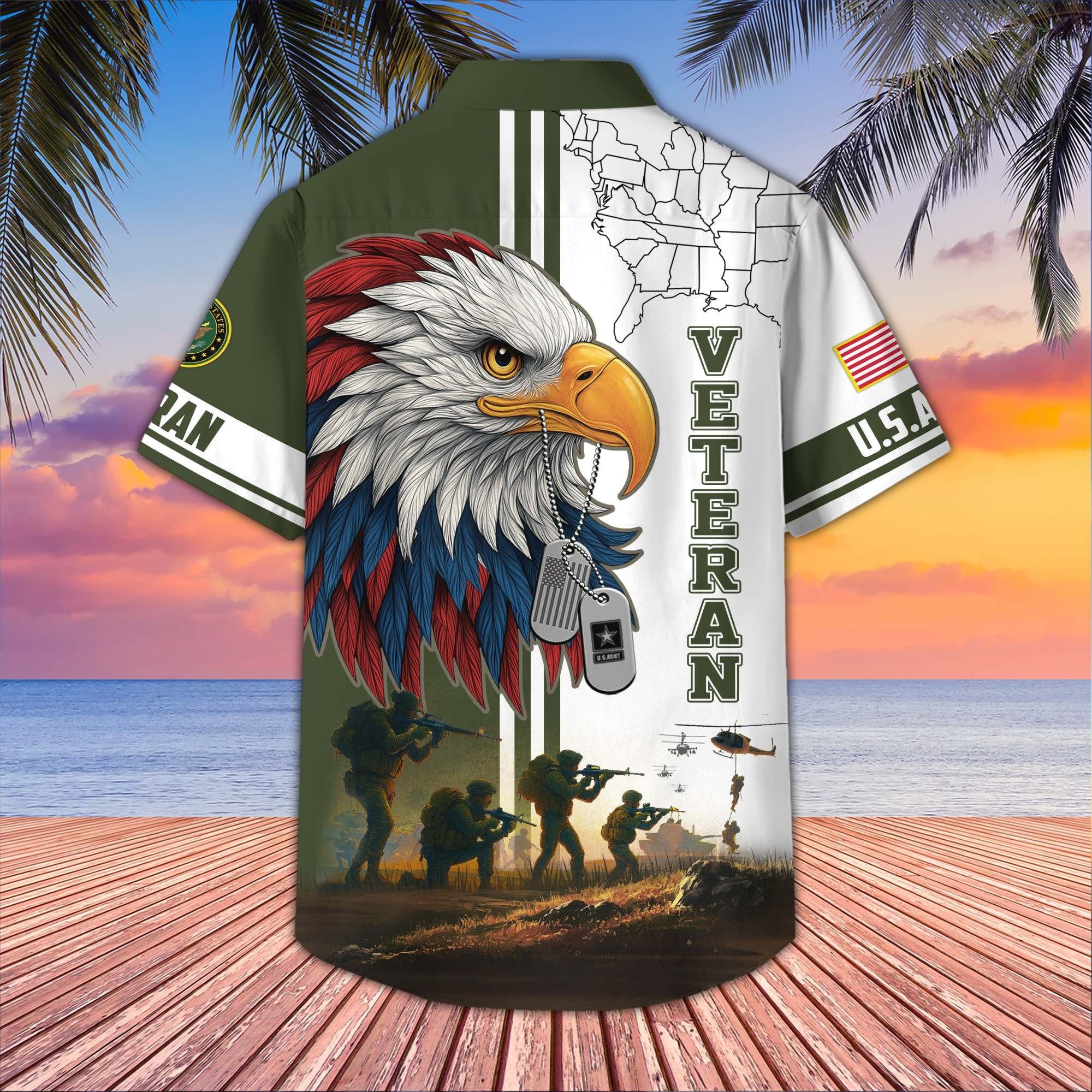 Premium US Veterans Hawaiian Shirt BPHN090611, Gifts For US Veterans, Gifts On Father's Day, Armed Forces Day, Veterans Day.