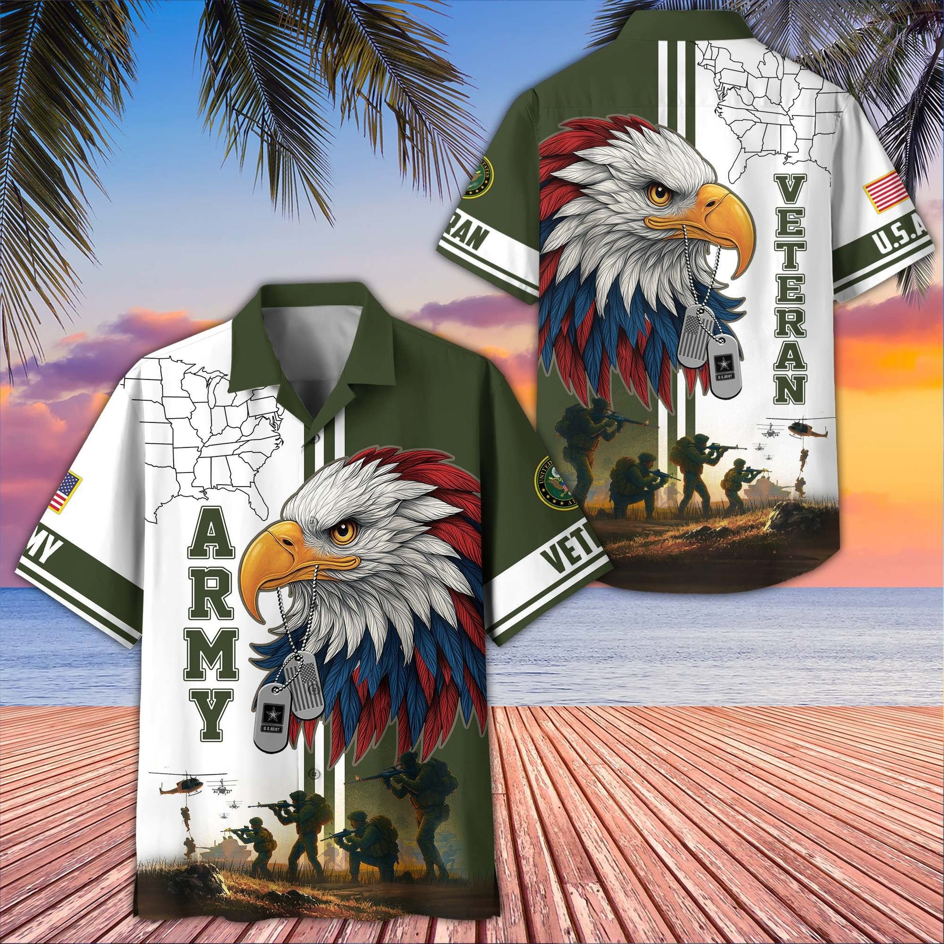 Premium US Veterans Hawaiian Shirt BPHN090611, Gifts For US Veterans, Gifts On Father's Day, Armed Forces Day, Veterans Day.