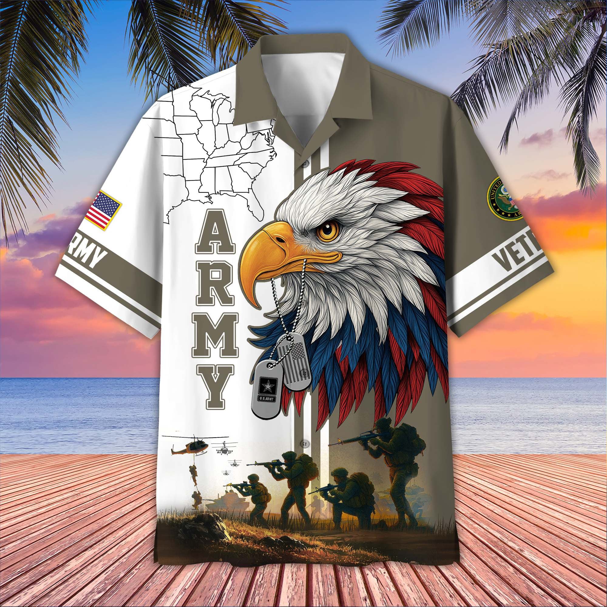 Premium US Veterans Hawaiian Shirt BPHN090611, Gifts For US Veterans, Gifts On Father's Day, Armed Forces Day, Veterans Day.