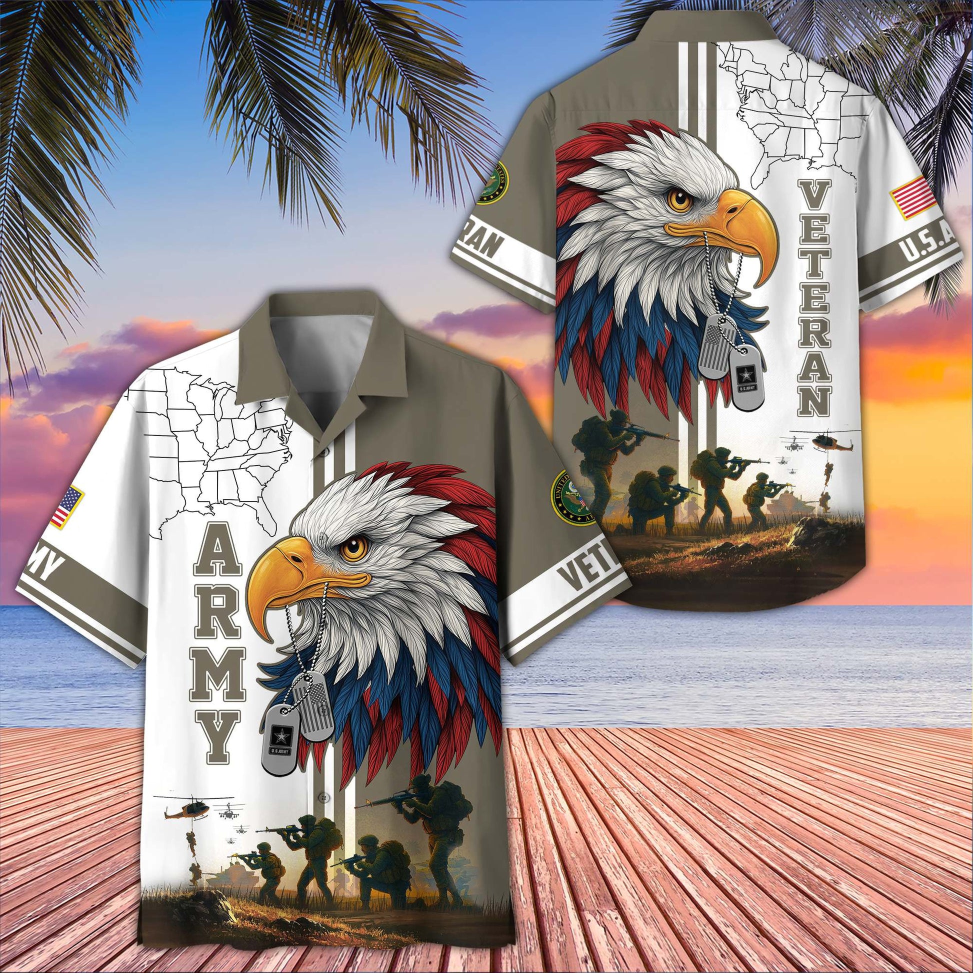 Premium US Veterans Hawaiian Shirt BPHN090611, Gifts For US Veterans, Gifts On Father's Day, Armed Forces Day, Veterans Day.