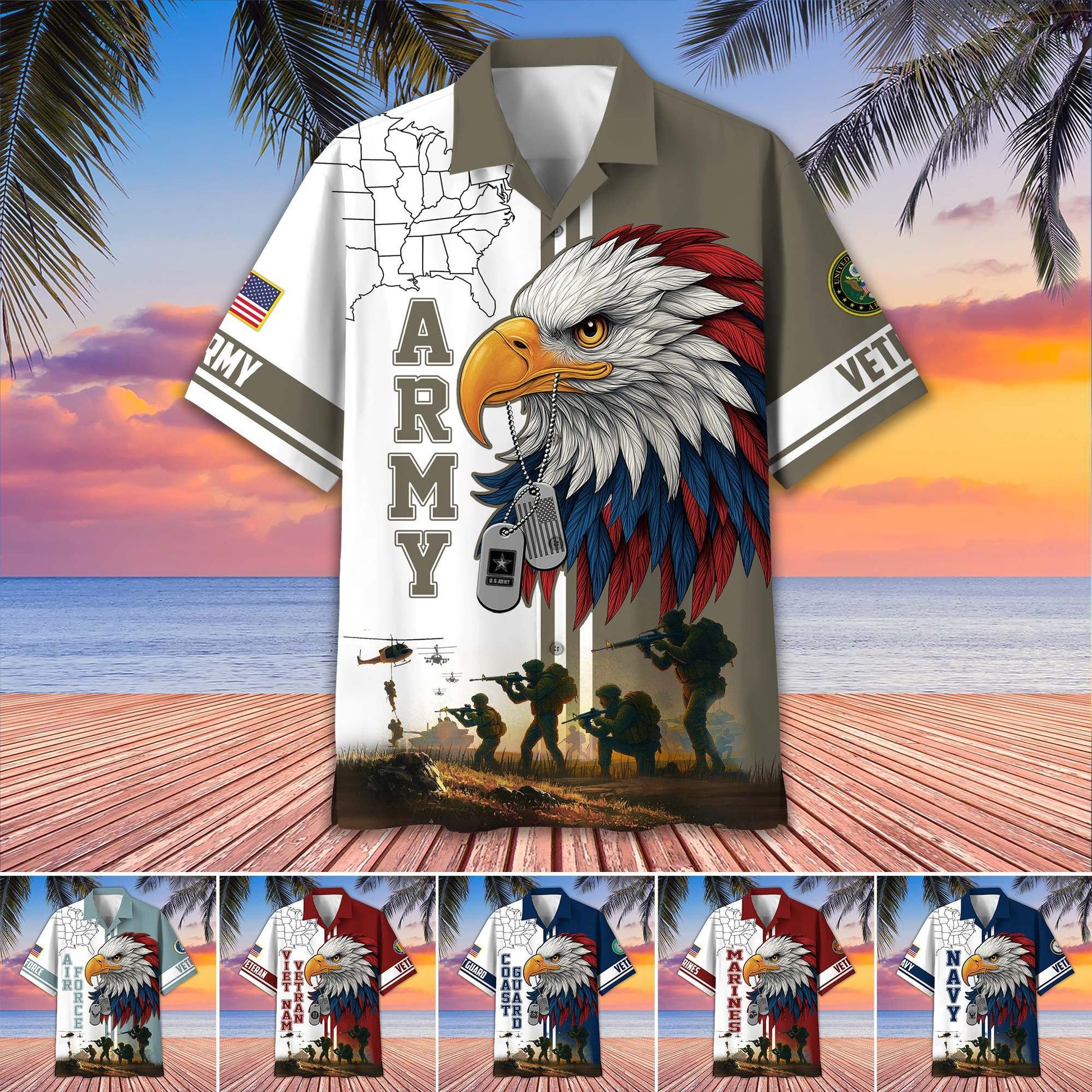 Premium US Veterans Hawaiian Shirt BPHN090611, Gifts For US Veterans, Gifts On Father's Day, Armed Forces Day, Veterans Day.