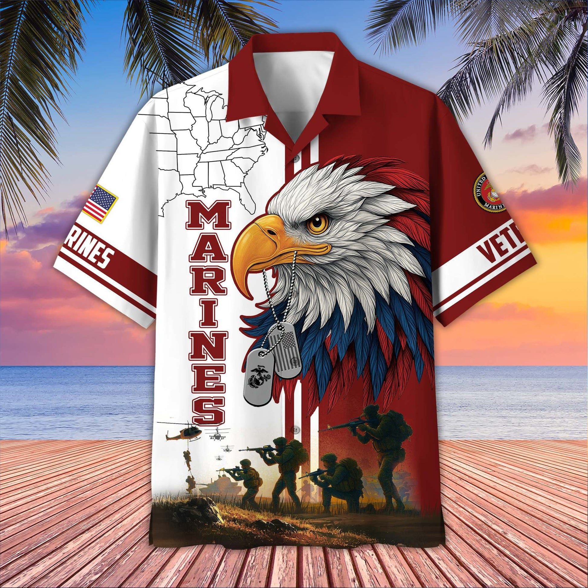 Premium US Veterans Hawaiian Shirt BPHN090611, Gifts For US Veterans, Gifts On Father's Day, Armed Forces Day, Veterans Day.