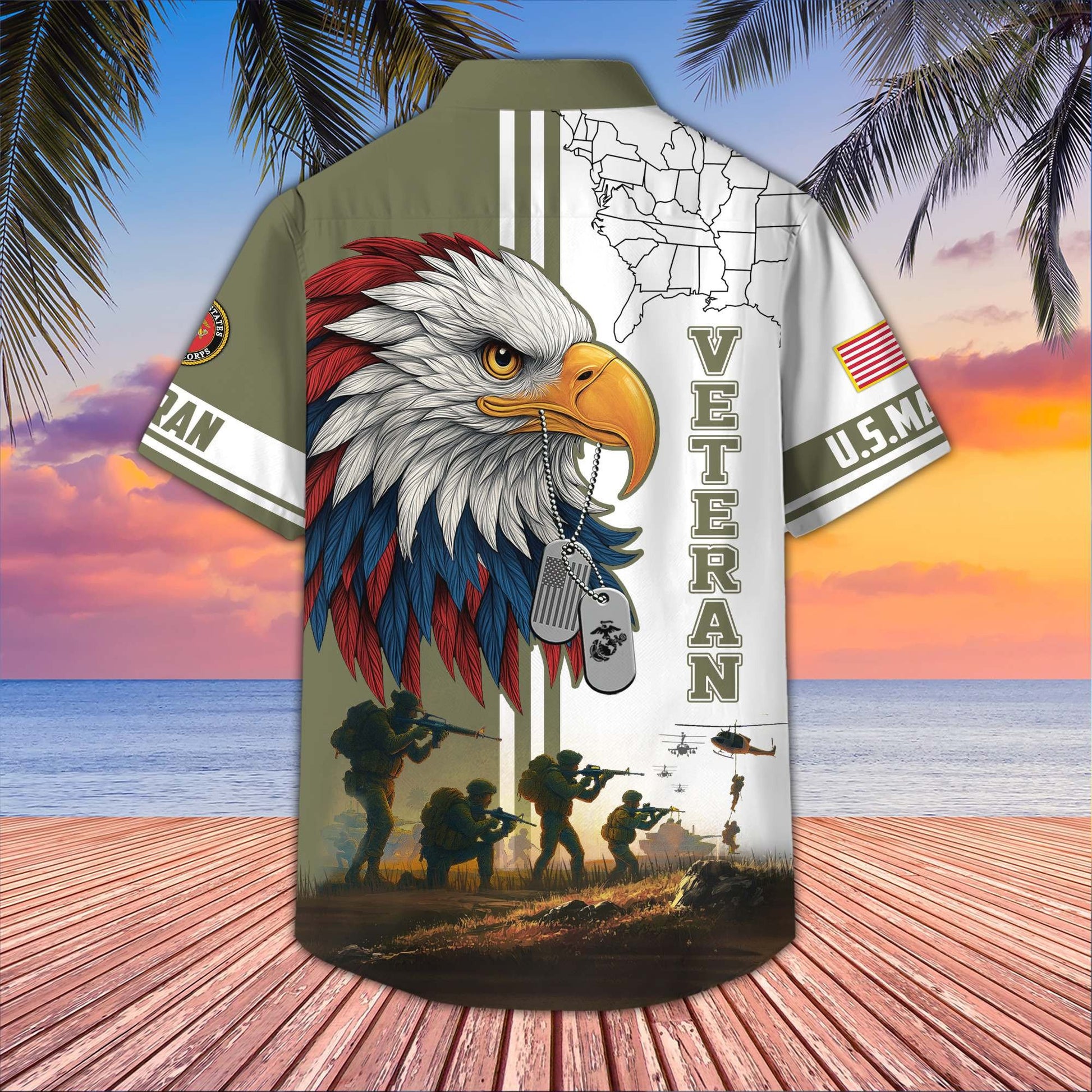 Premium US Veterans Hawaiian Shirt BPHN090611, Gifts For US Veterans, Gifts On Father's Day, Armed Forces Day, Veterans Day.