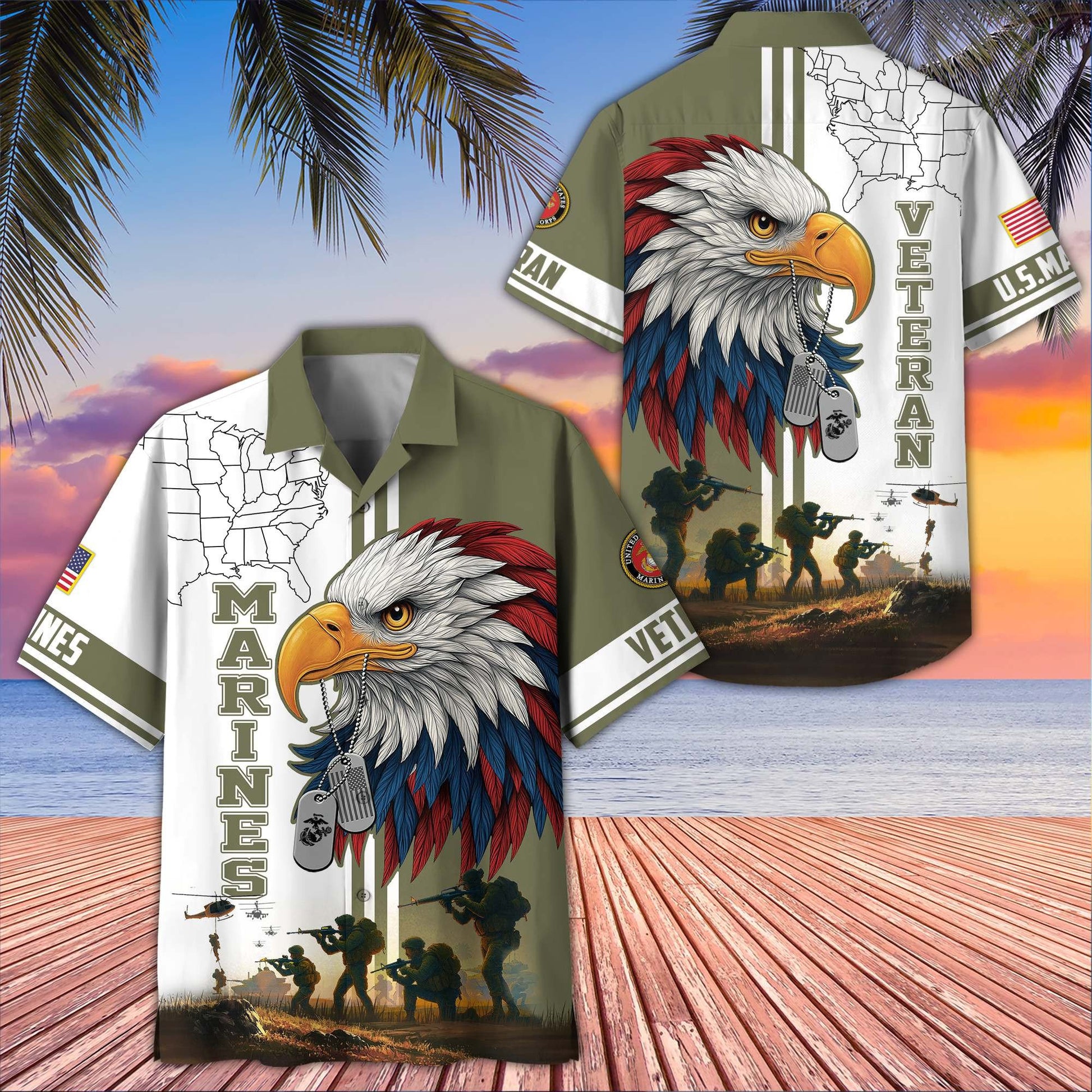 Premium US Veterans Hawaiian Shirt BPHN090611, Gifts For US Veterans, Gifts On Father's Day, Armed Forces Day, Veterans Day.