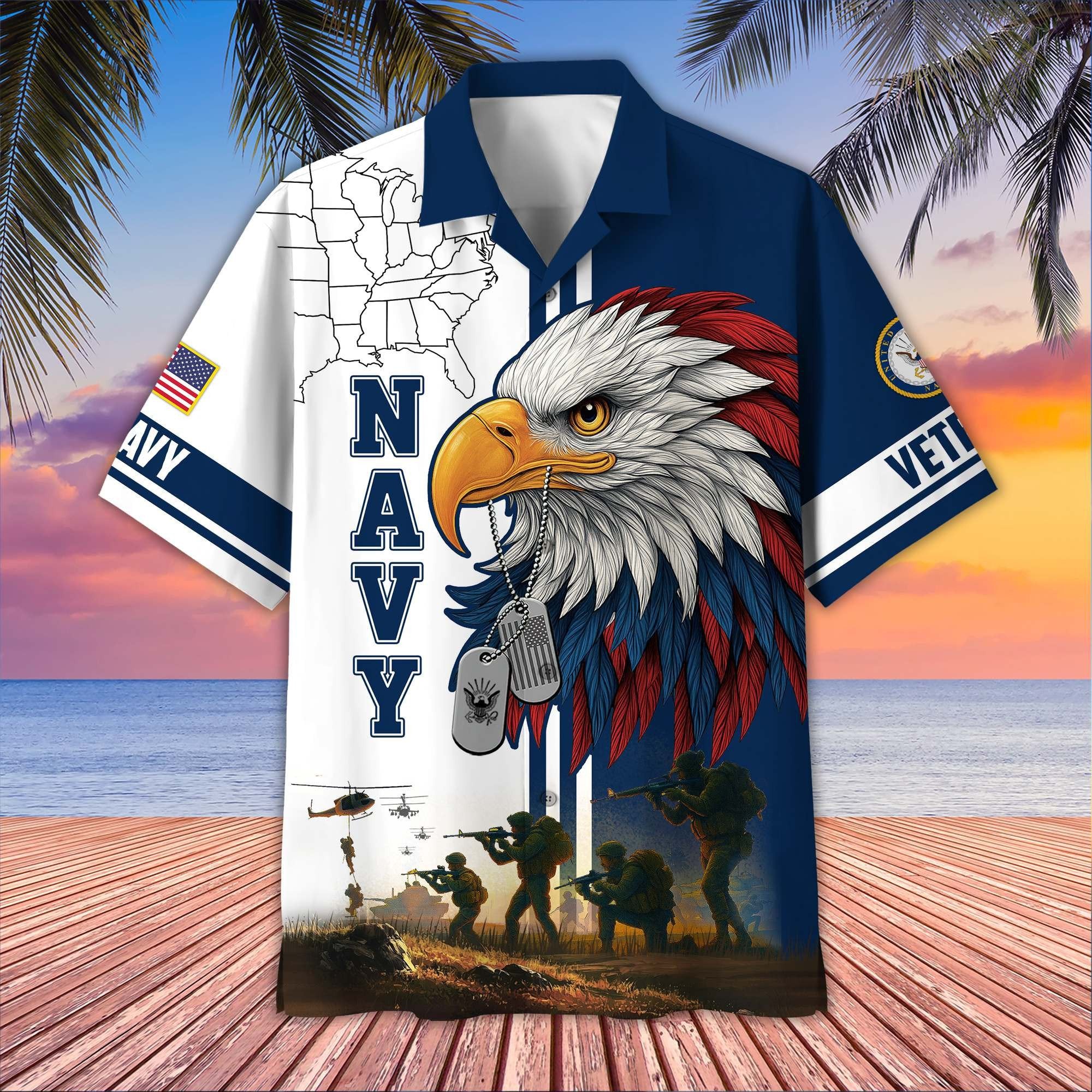 Premium US Veterans Hawaiian Shirt BPHN090611, Gifts For US Veterans, Gifts On Father's Day, Armed Forces Day, Veterans Day.