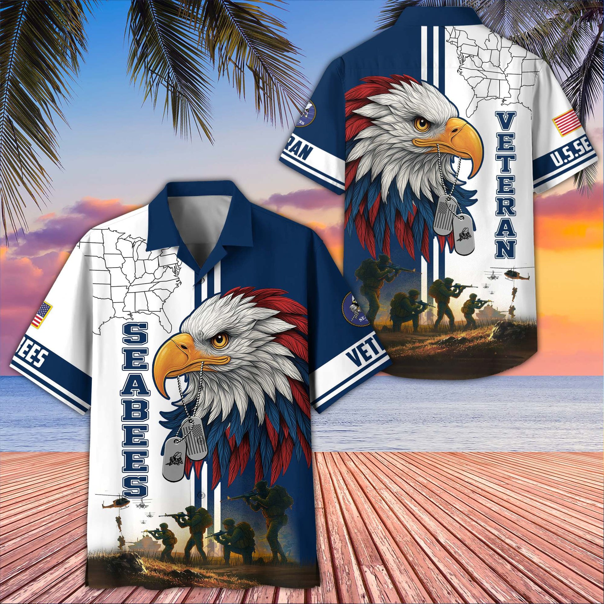 Premium US Veterans Hawaiian Shirt BPHN090611, Gifts For US Veterans, Gifts On Father's Day, Armed Forces Day, Veterans Day.