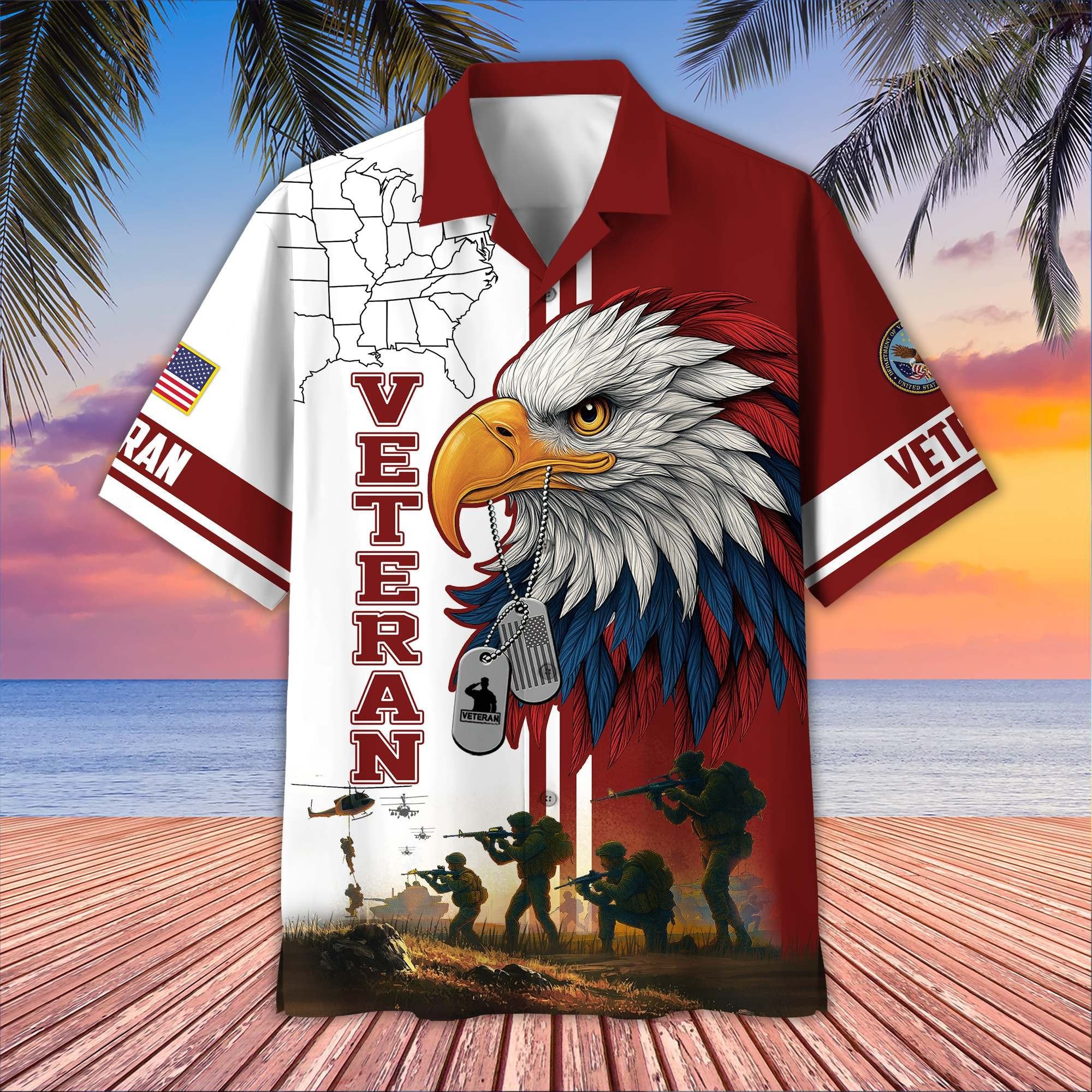 Premium US Veterans Hawaiian Shirt BPHN090611, Gifts For US Veterans, Gifts On Father's Day, Armed Forces Day, Veterans Day.