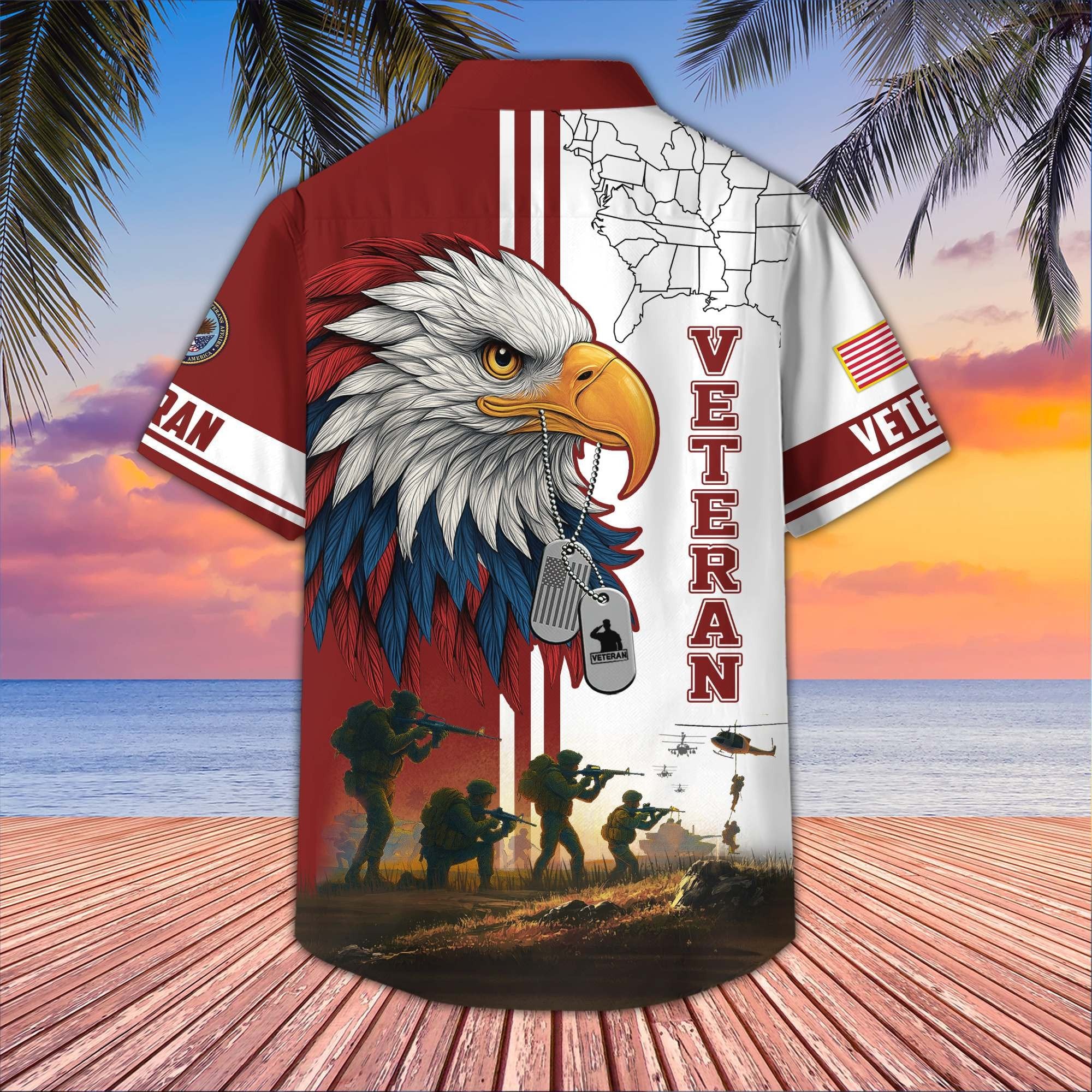 Premium US Veterans Hawaiian Shirt BPHN090611, Gifts For US Veterans, Gifts On Father's Day, Armed Forces Day, Veterans Day.