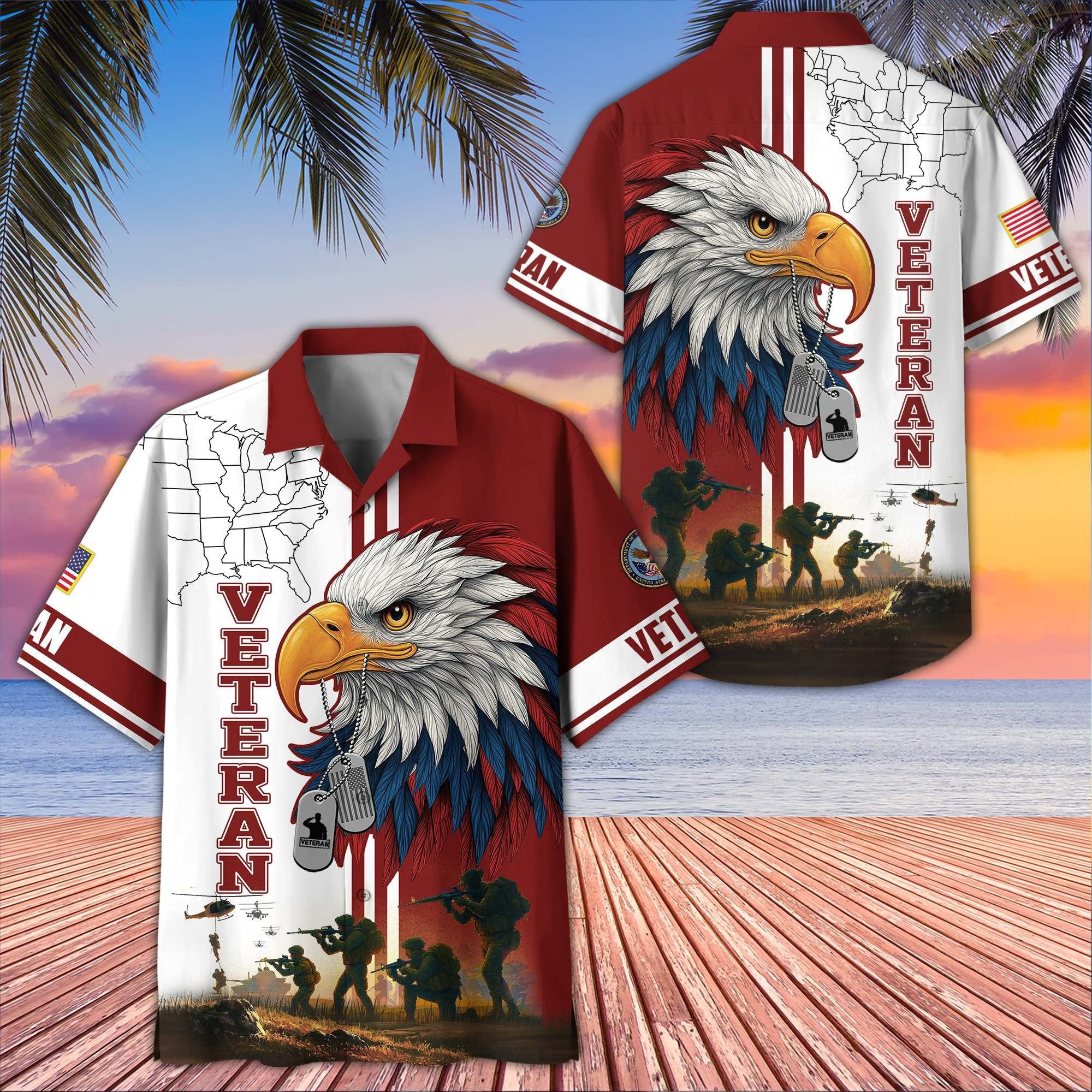 Premium US Veterans Hawaiian Shirt BPHN090611, Gifts For US Veterans, Gifts On Father's Day, Armed Forces Day, Veterans Day.