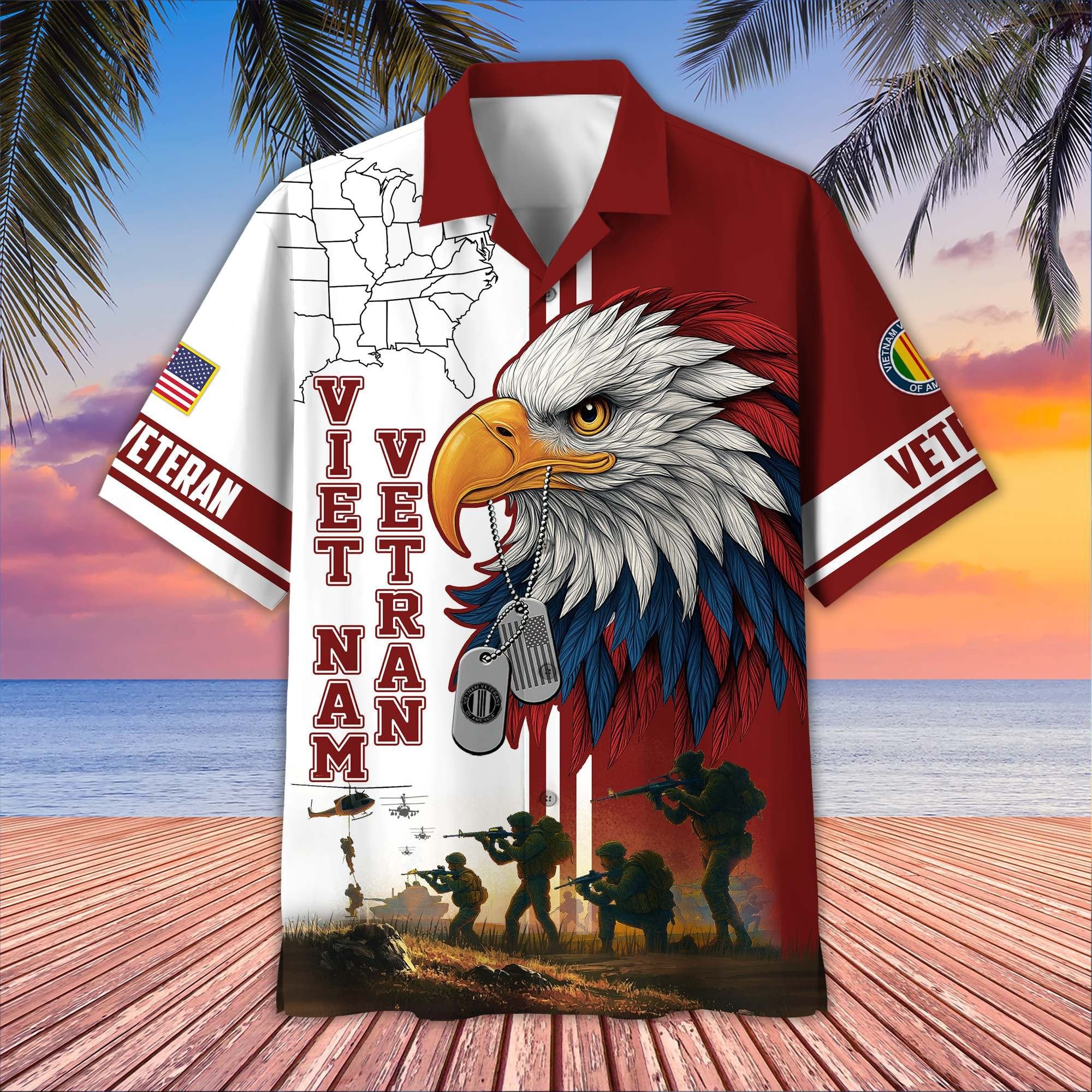 Premium US Veterans Hawaiian Shirt BPHN090611, Gifts For US Veterans, Gifts On Father's Day, Armed Forces Day, Veterans Day.